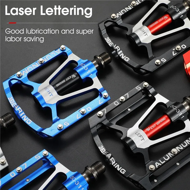 3 Bearings Bicycle Pedals Ultralight Anti-slip CNC BMX MTB Road Bike Pedal Cycling Sealed Bearing Bike Pedals