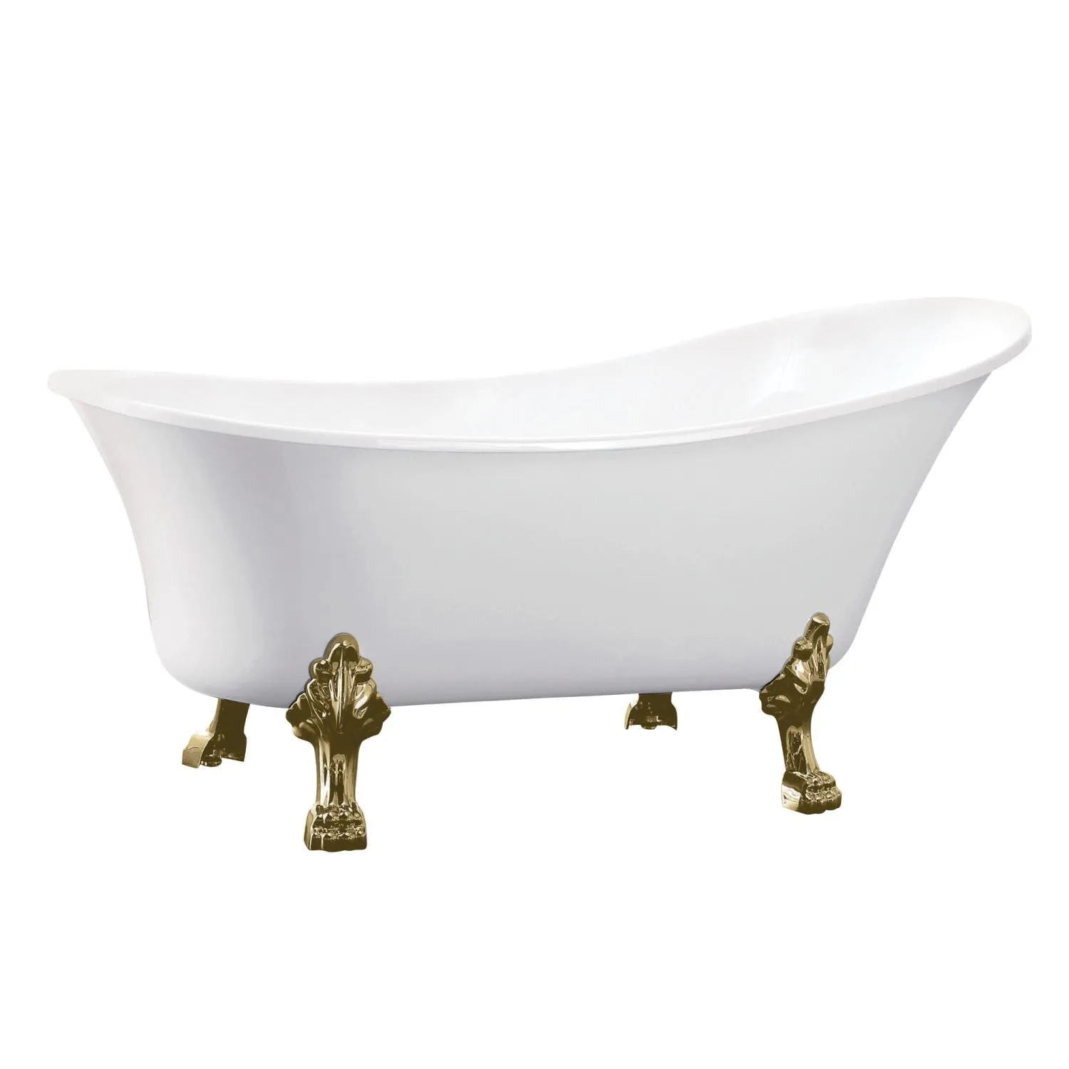 51-Inch Acrylic Single Slipper Clawfoot Tub (No Faucet Drillings)