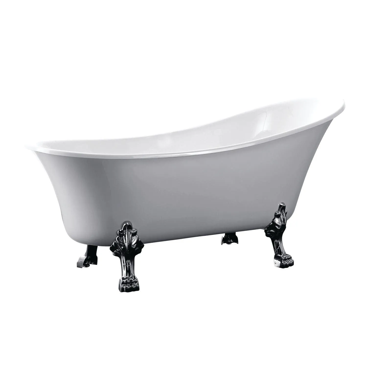 51-Inch Acrylic Single Slipper Clawfoot Tub (No Faucet Drillings)