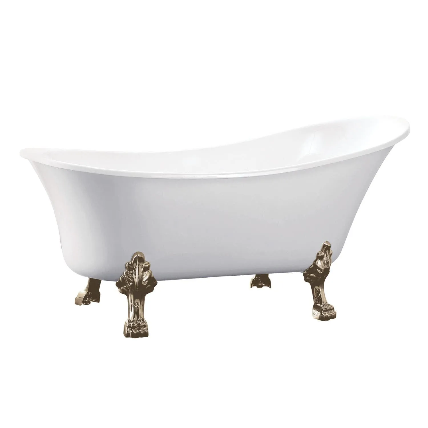 51-Inch Acrylic Single Slipper Clawfoot Tub (No Faucet Drillings)