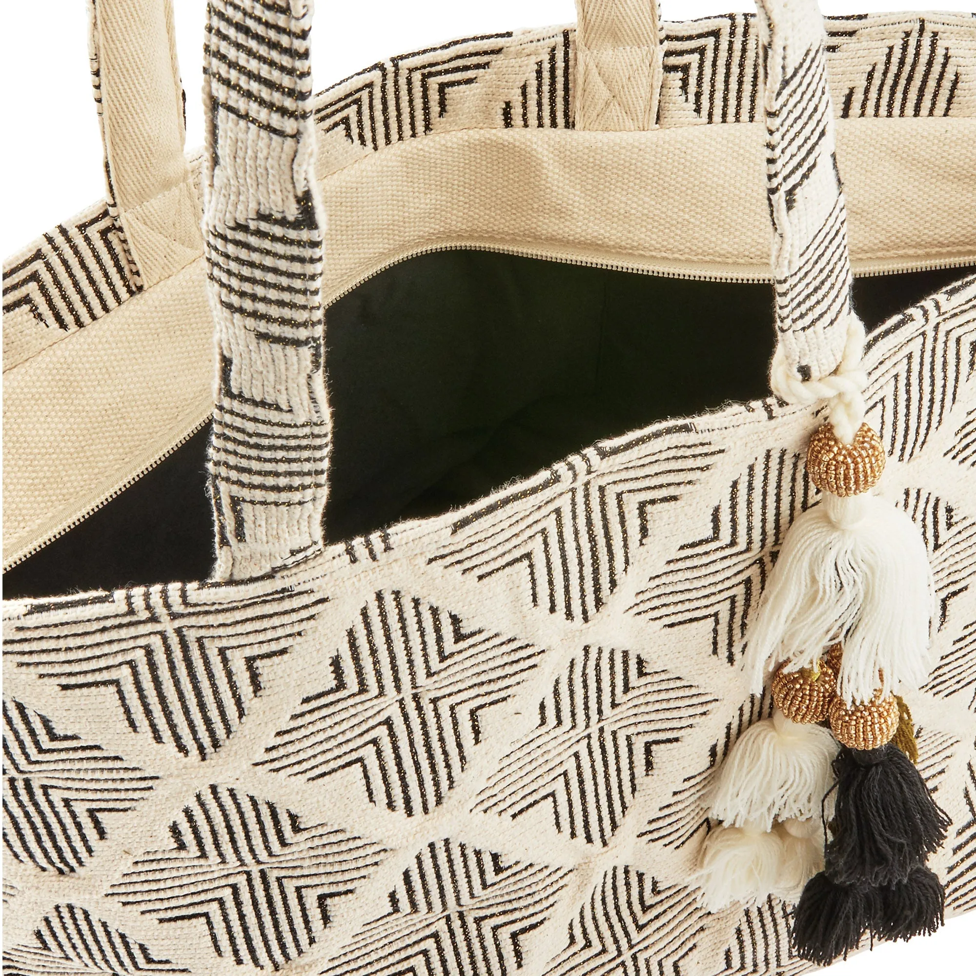 Accessorize London Geo Woven Beach Tote