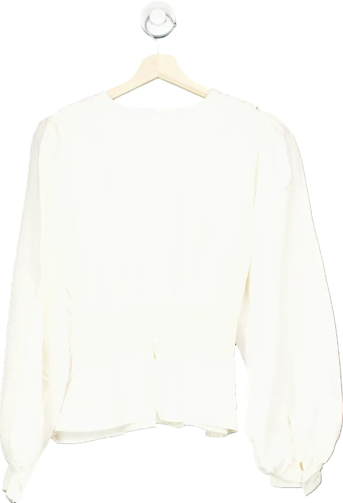 & Other Stories Ivory Smocked Waist Blouse EUR 40