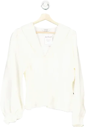 & Other Stories Ivory Smocked Waist Blouse EUR 40