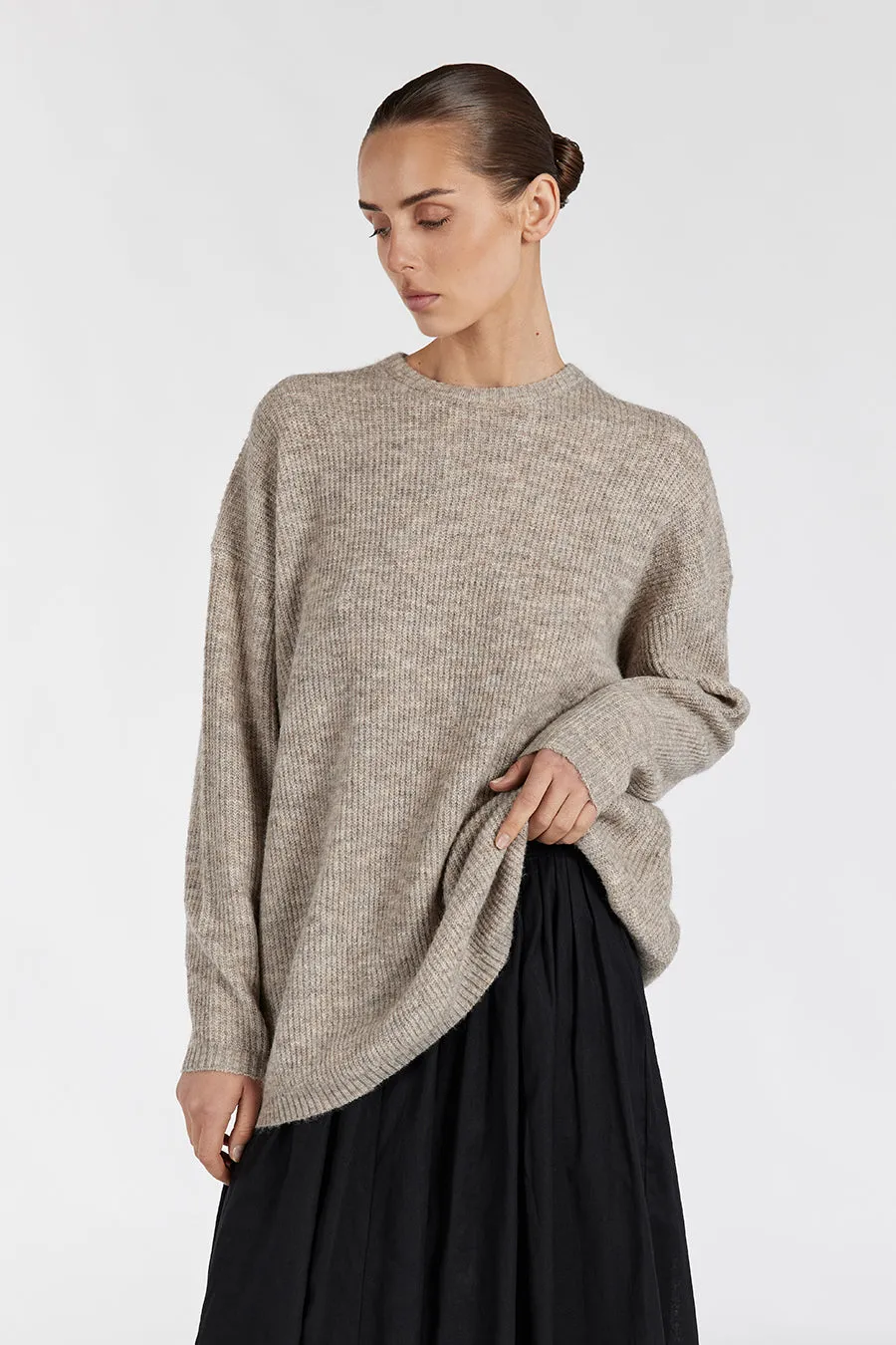 ANDERSON TAUPE MARLE KNIT JUMPER