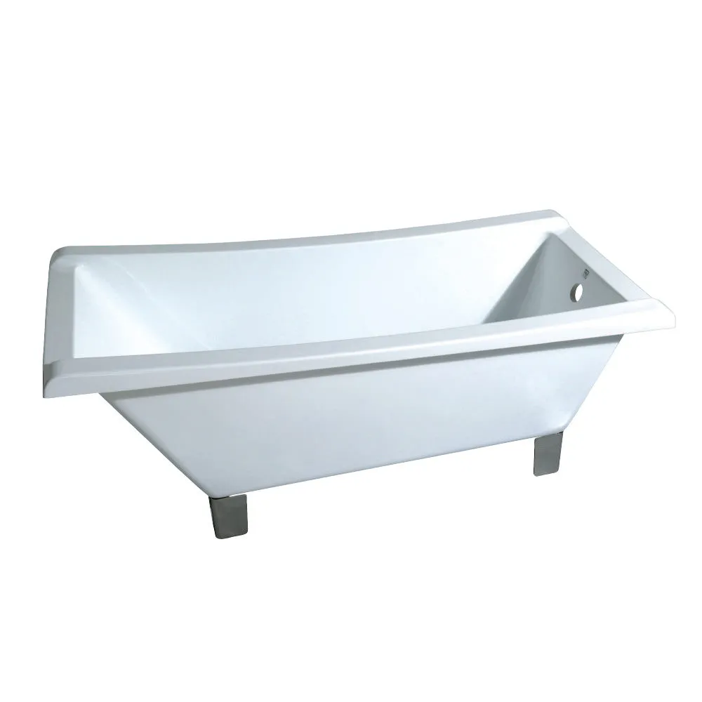 Aqua Eden VTRF673018A5 67-Inch Acrylic Single Slipper Clawfoot Tub (No Faucet Drillings), White/Oil Rubbed Bronze