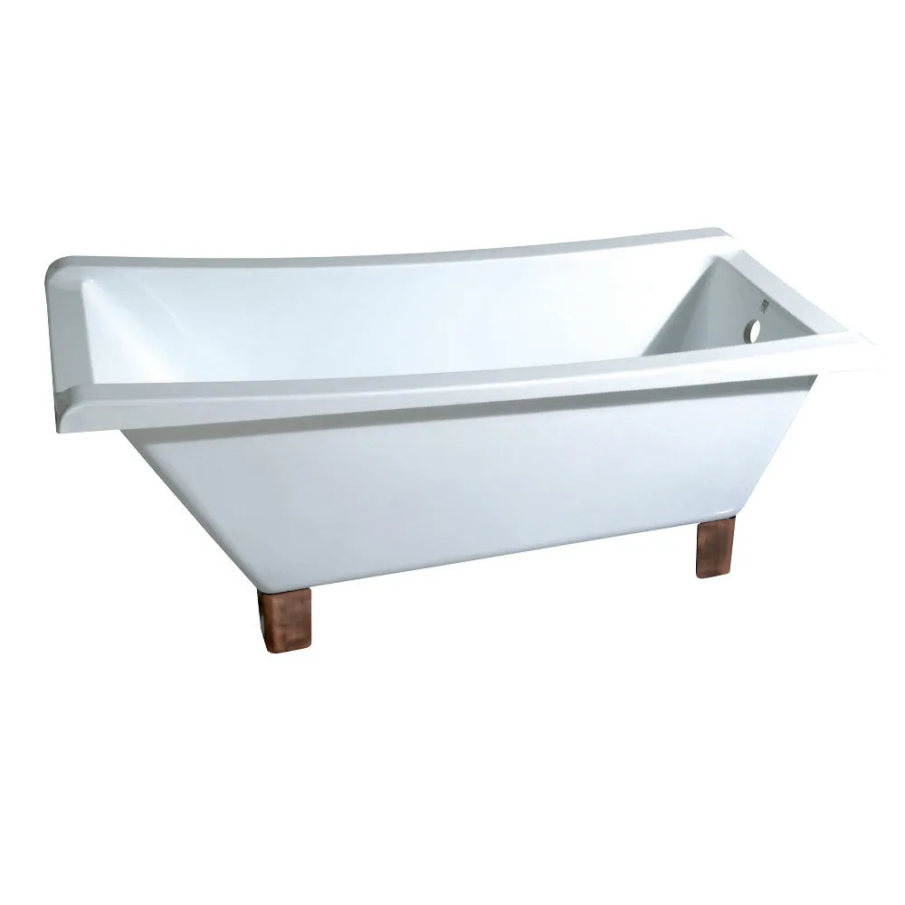 Aqua Eden VTRF673018A5 67-Inch Acrylic Single Slipper Clawfoot Tub (No Faucet Drillings), White/Oil Rubbed Bronze