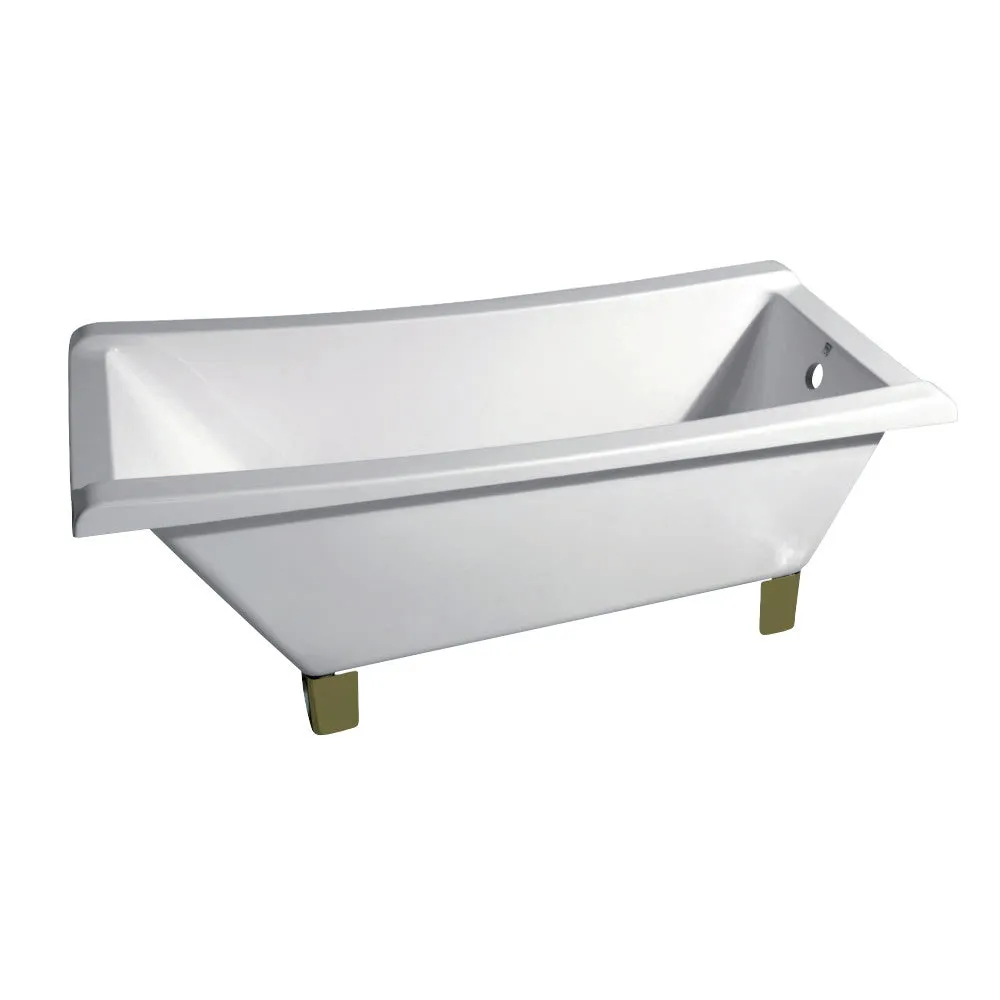 Aqua Eden VTRF673018A5 67-Inch Acrylic Single Slipper Clawfoot Tub (No Faucet Drillings), White/Oil Rubbed Bronze