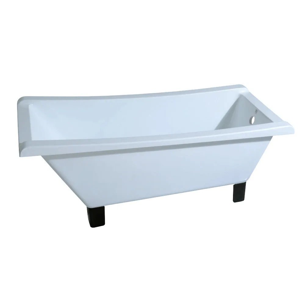 Aqua Eden VTRF673018A5 67-Inch Acrylic Single Slipper Clawfoot Tub (No Faucet Drillings), White/Oil Rubbed Bronze