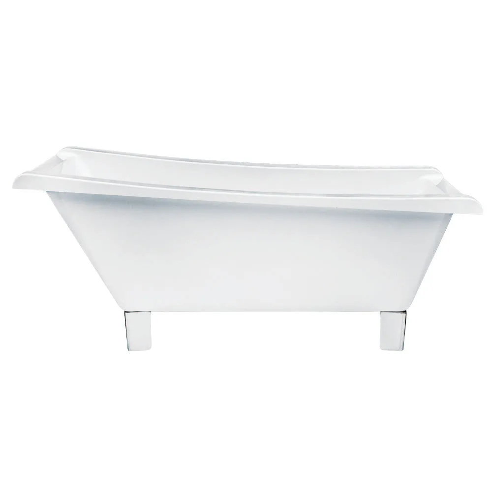 Aqua Eden VTRF673018A5 67-Inch Acrylic Single Slipper Clawfoot Tub (No Faucet Drillings), White/Oil Rubbed Bronze