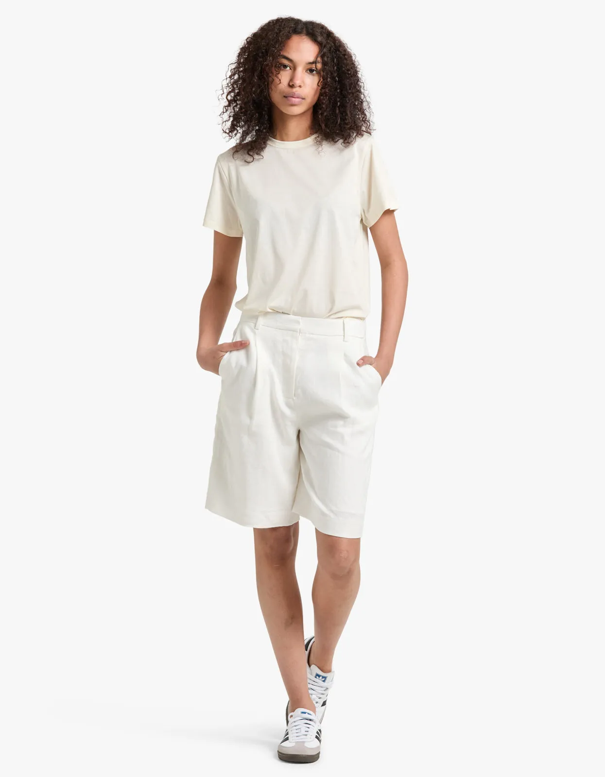 Aria Linen Short - Antique White