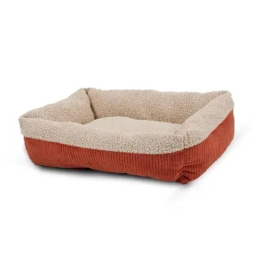 Aspen Pet® Self Warming Rectangular Lounger Barn Red/Cream Color Medium