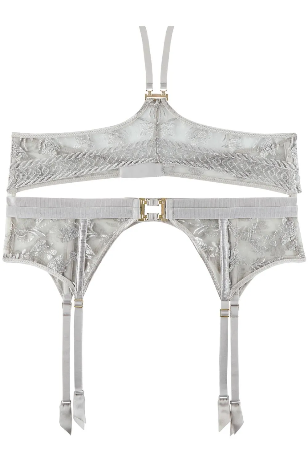 Aubade Magnetic Spell Garter Belt, Platinum (2D50)