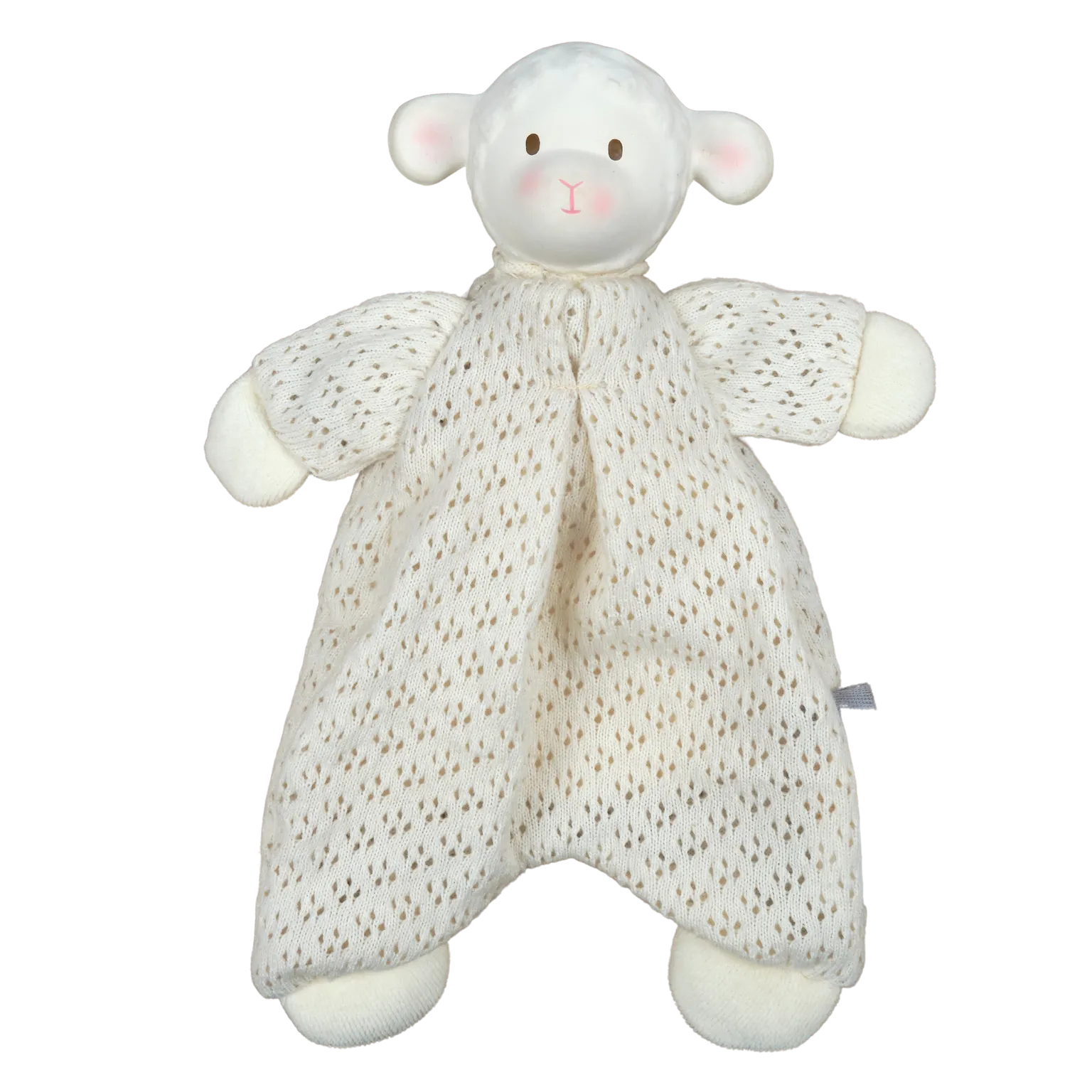 Bahbah the Lamb Baby Lovey with Organic Natural Rubber Teether Head