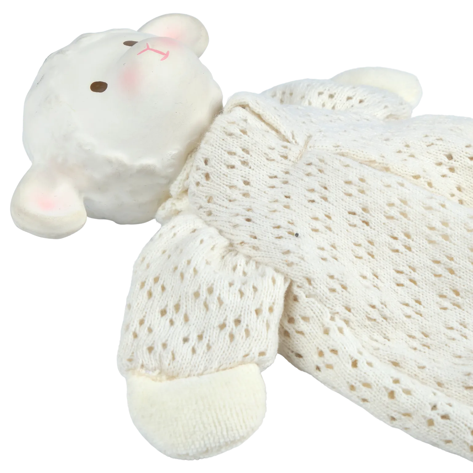 Bahbah the Lamb Baby Lovey with Organic Natural Rubber Teether Head