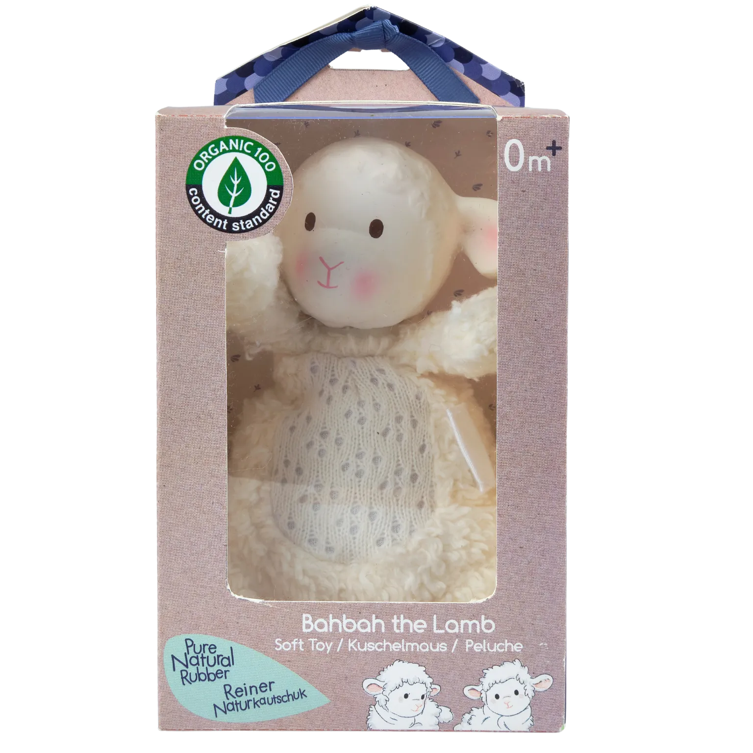 Bahbah the Lamb Baby Soft Toy with Organic Natural Rubber Teether Head