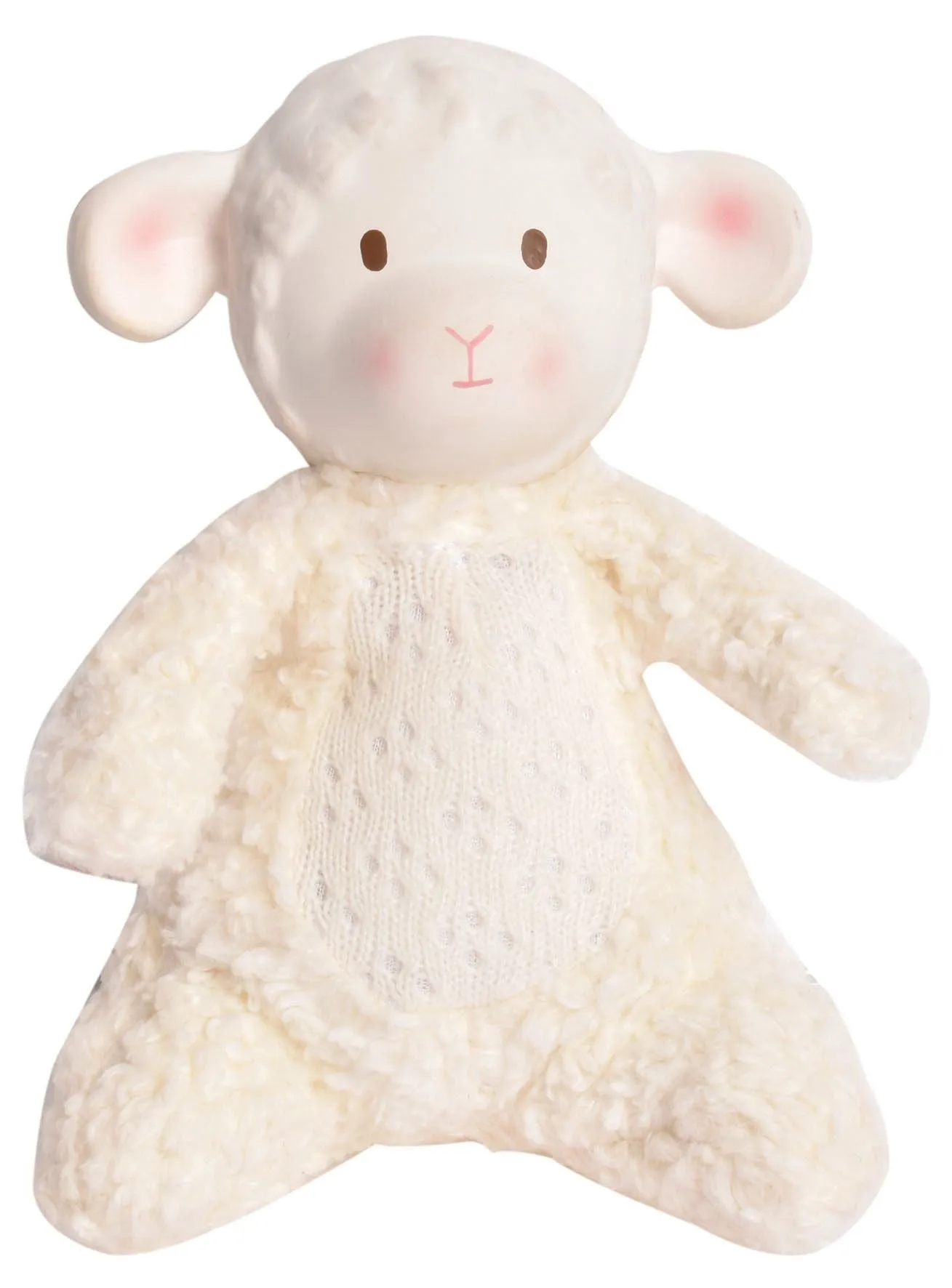 Bahbah the Lamb Baby Soft Toy with Organic Natural Rubber Teether Head