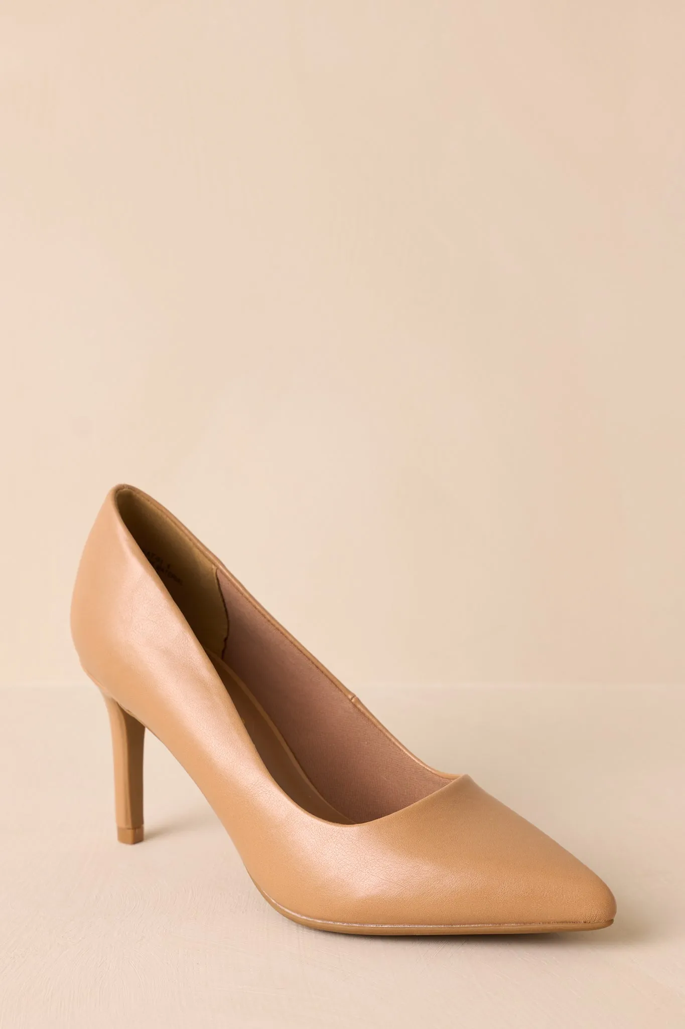 Bold Balance Camel Pointed Toe Pump Heels