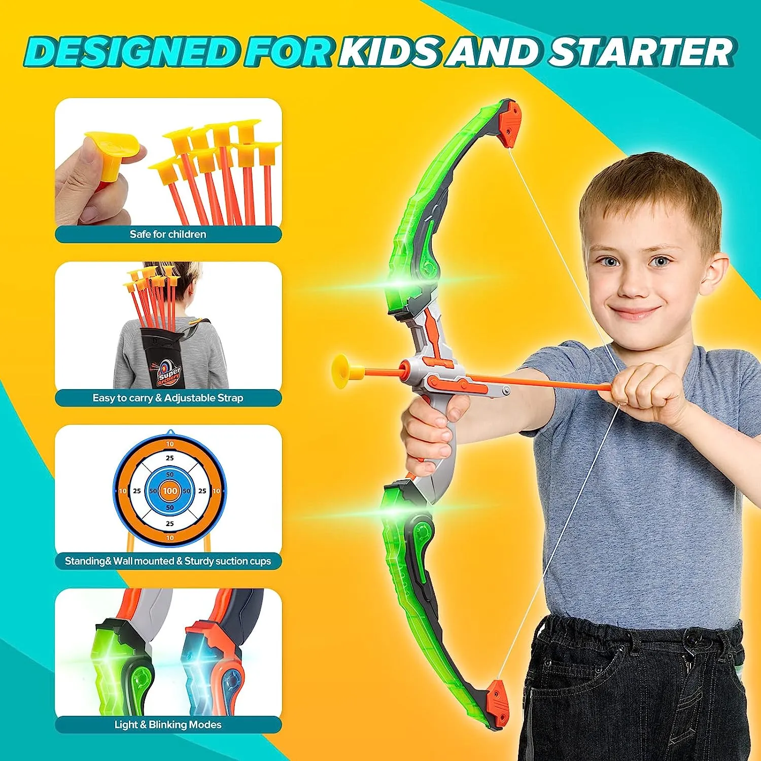 Bow and Arrow for Kids, [2024 New] Archery Toy Set