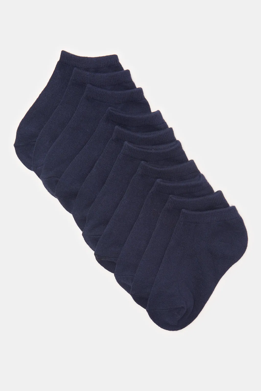 Boys Navy Ankle Length Socks Set (5 Pairs)