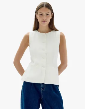 Calla Linen Top - Antique White