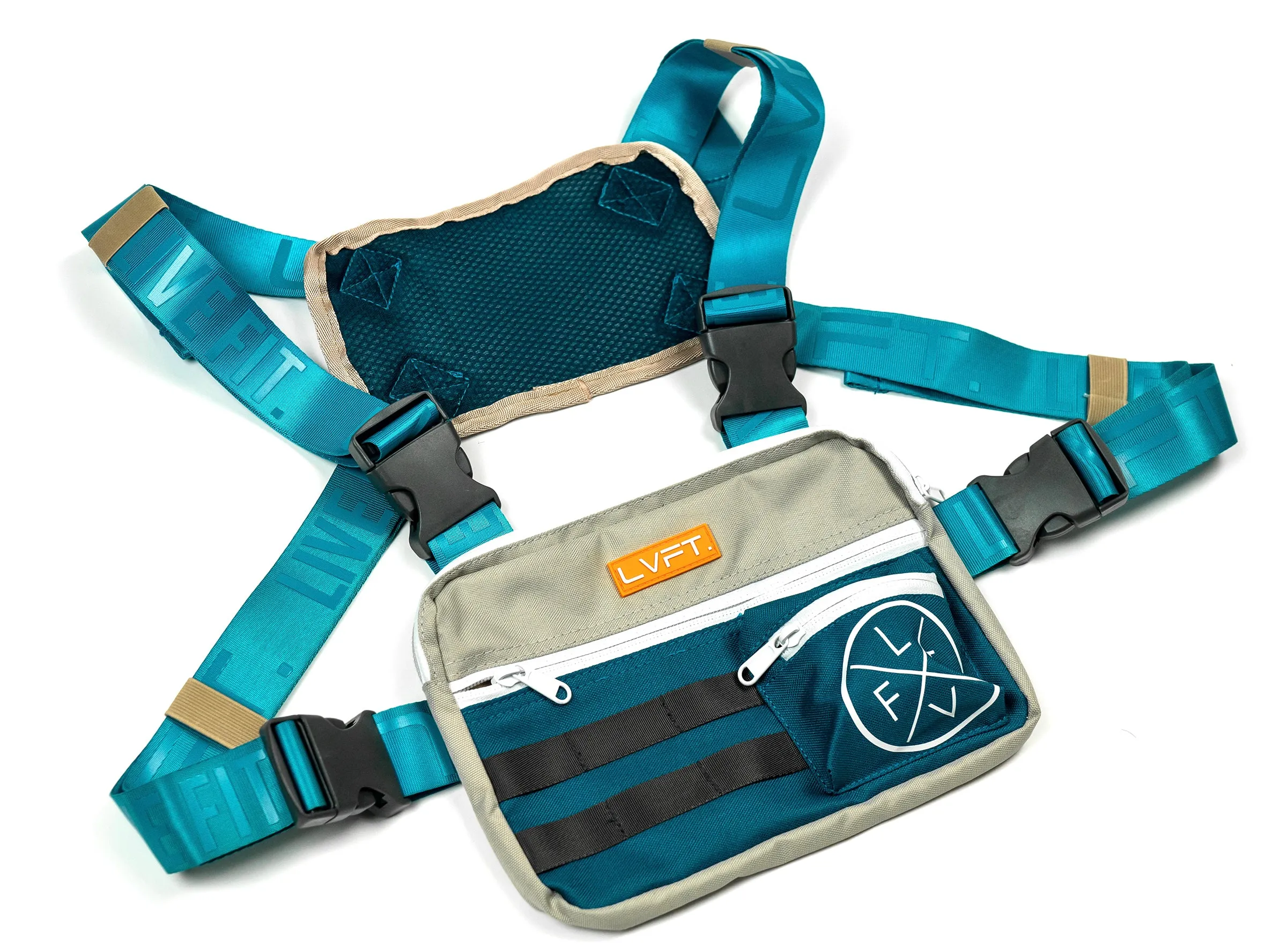 Chest Rig - Grey / Teal / Tan