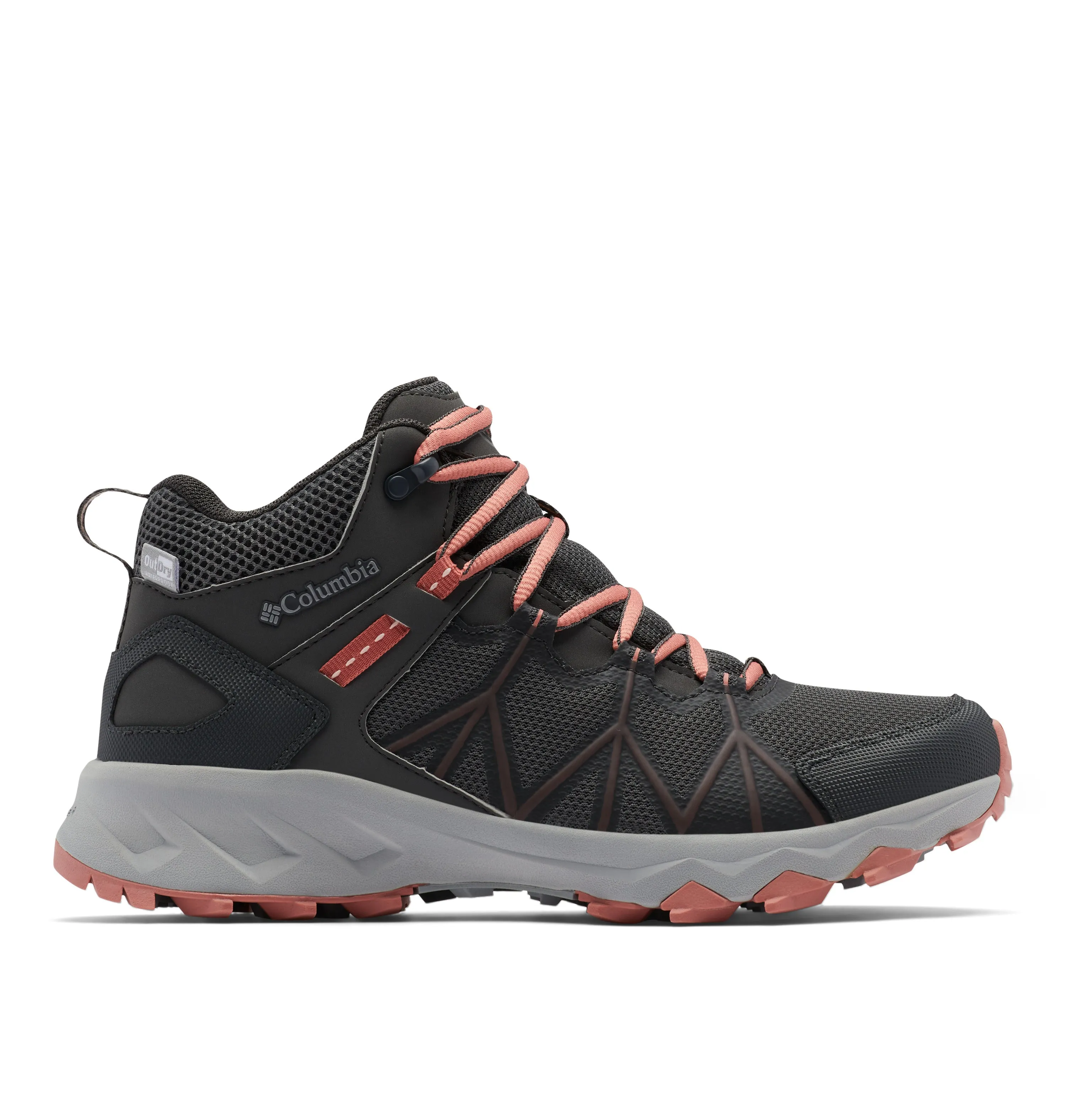 Columbia Women's Peakfreak II Outdry Waterproof Mid Trail Boots (Dark Grey/Dark Coral)