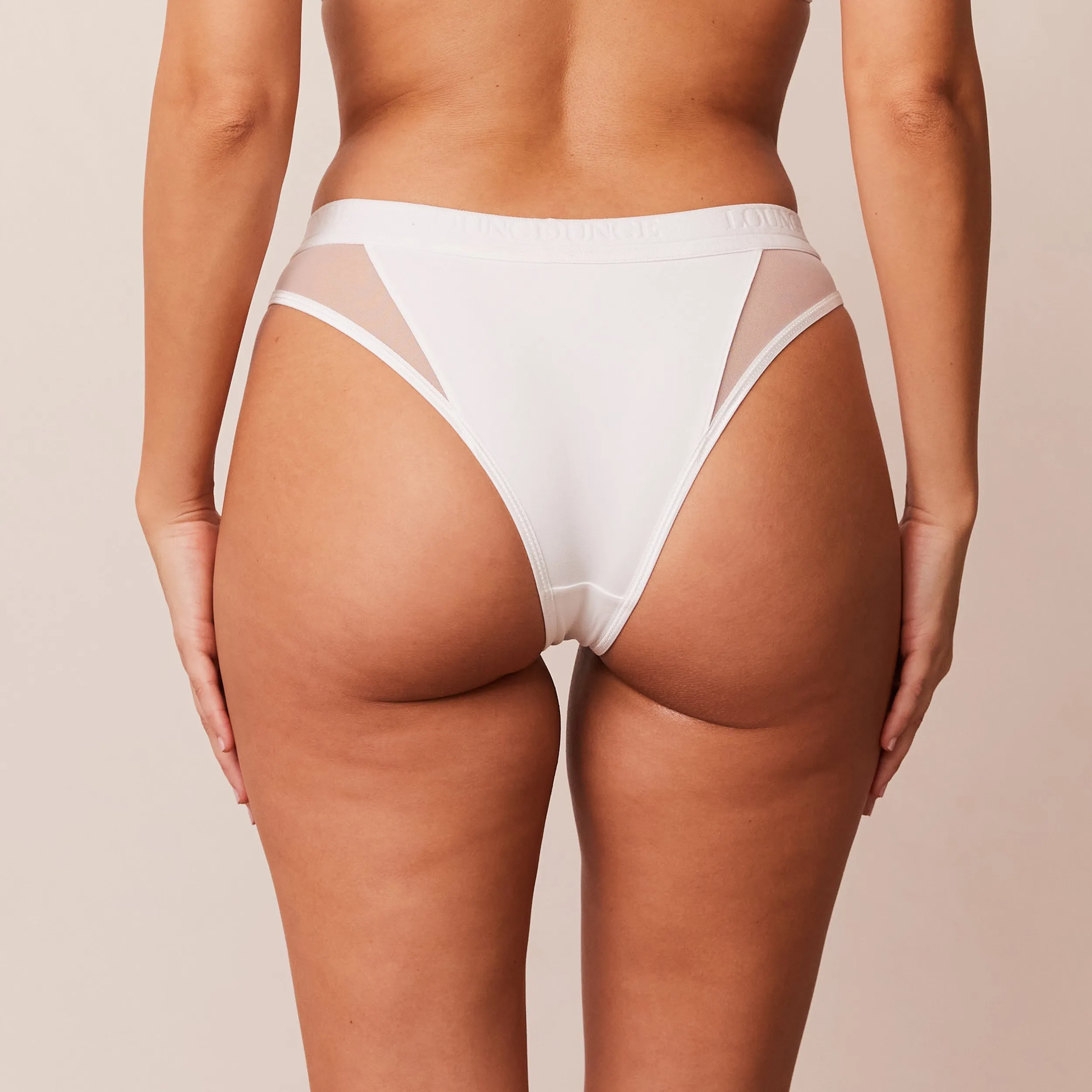 Contour Mesh Briefs - White