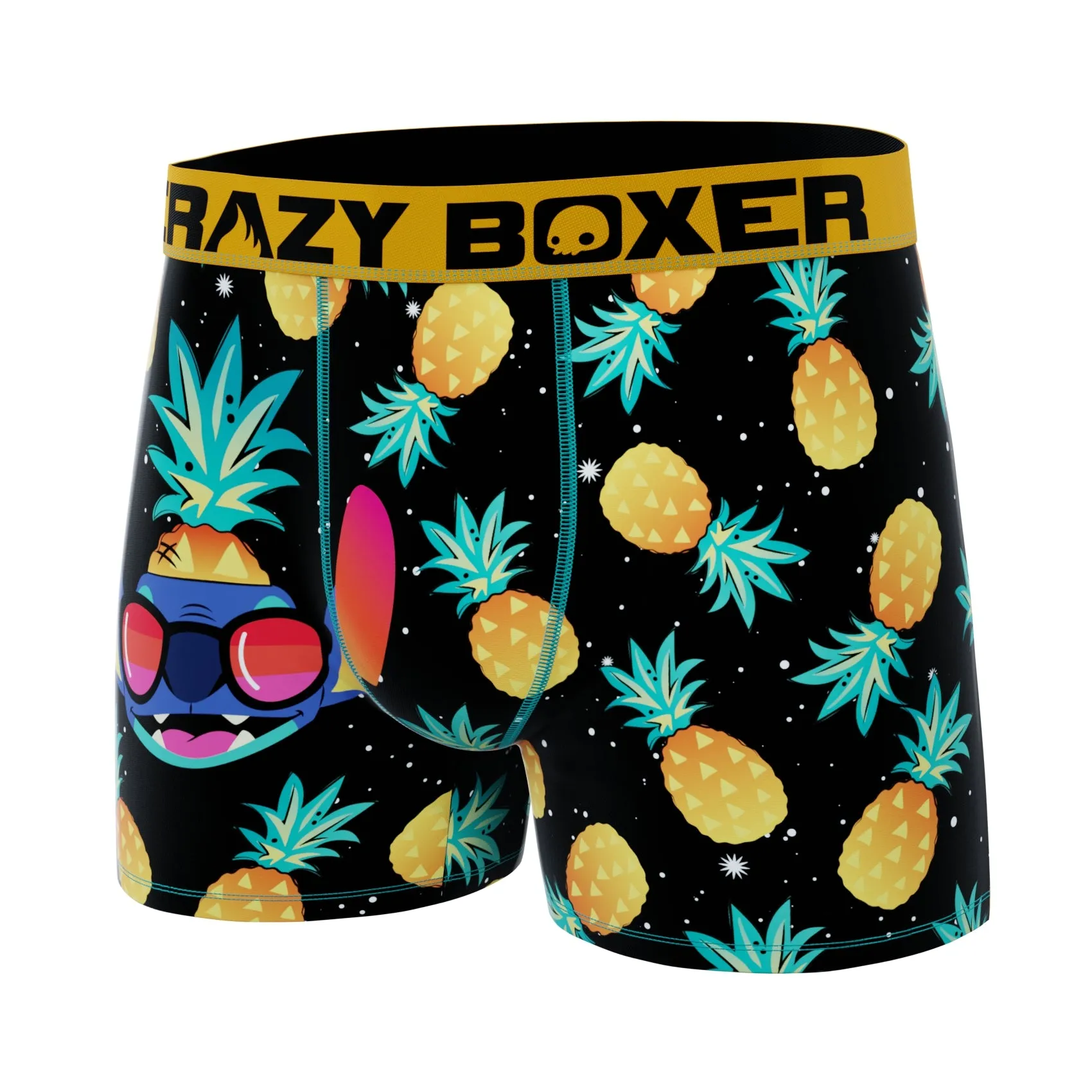 CRAZYBOXER Disney Lilo & Stitch Pineapple Men's Boxer Briefs (Creative Packaging)