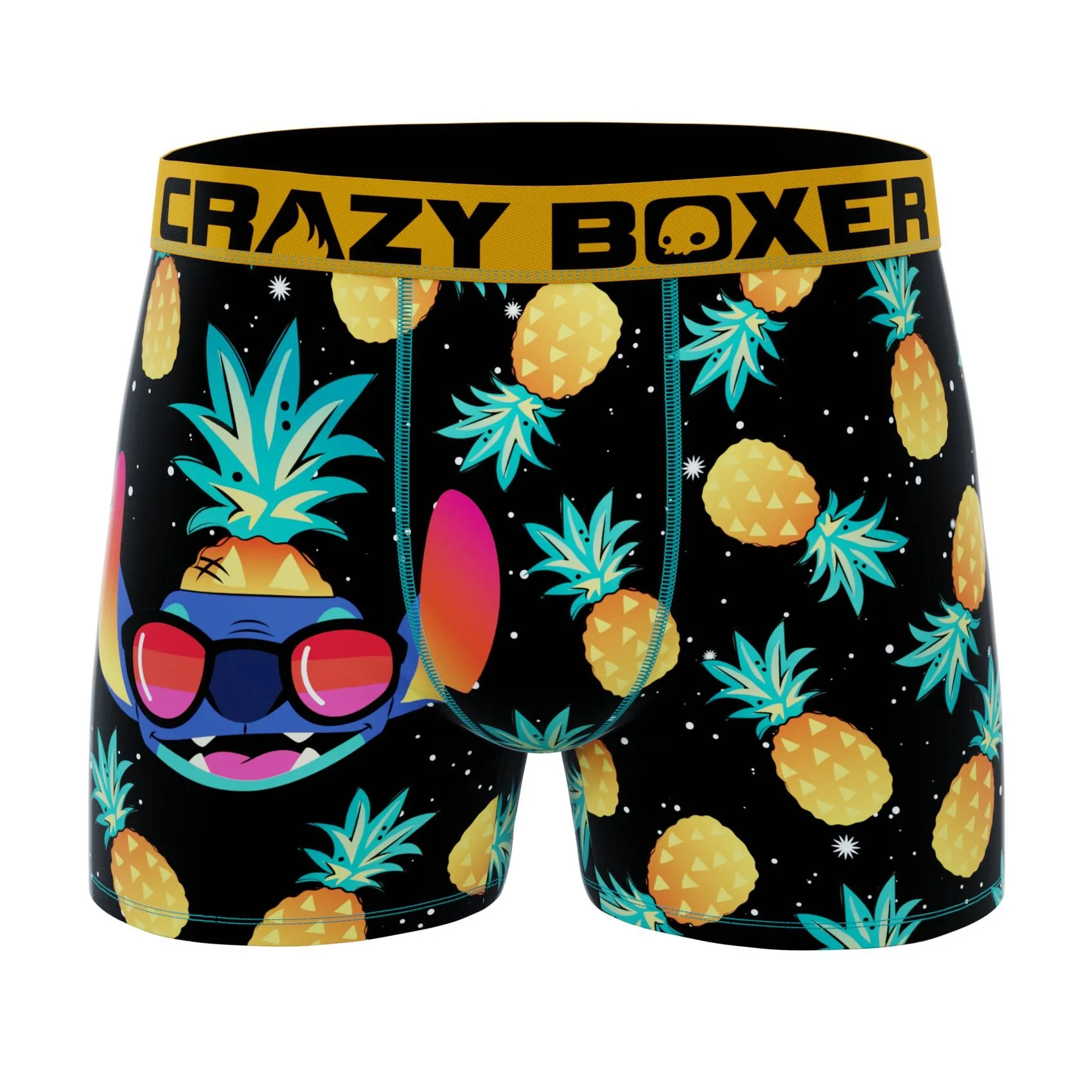 CRAZYBOXER Disney Lilo & Stitch Pineapple Men's Boxer Briefs (Creative Packaging)