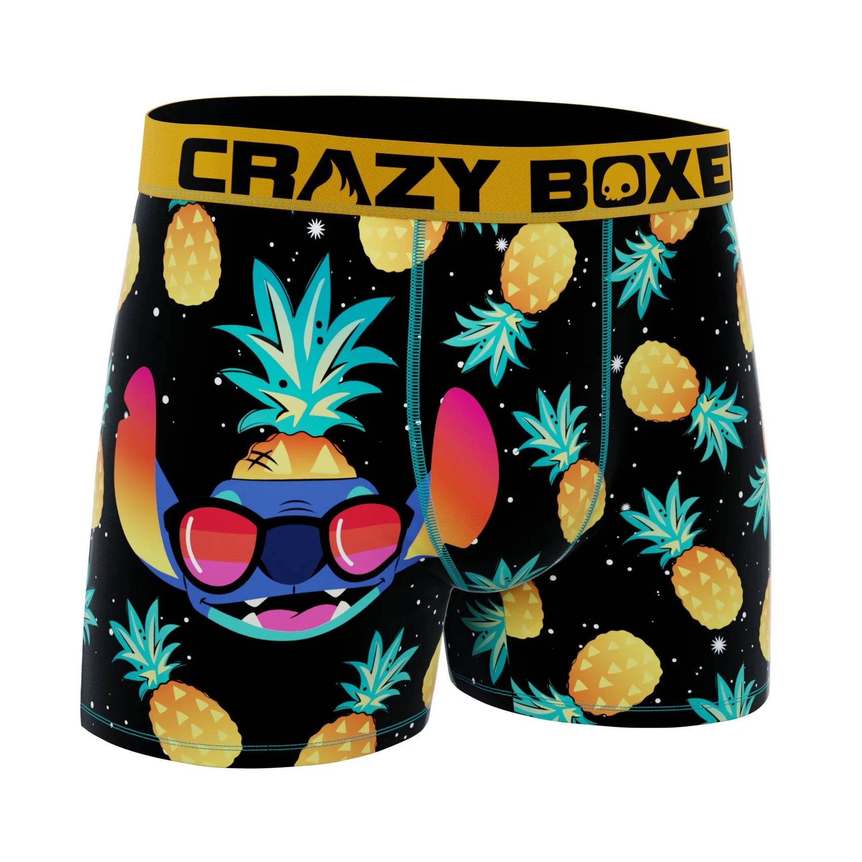 CRAZYBOXER Disney Lilo & Stitch Pineapple Men's Boxer Briefs (Creative Packaging)