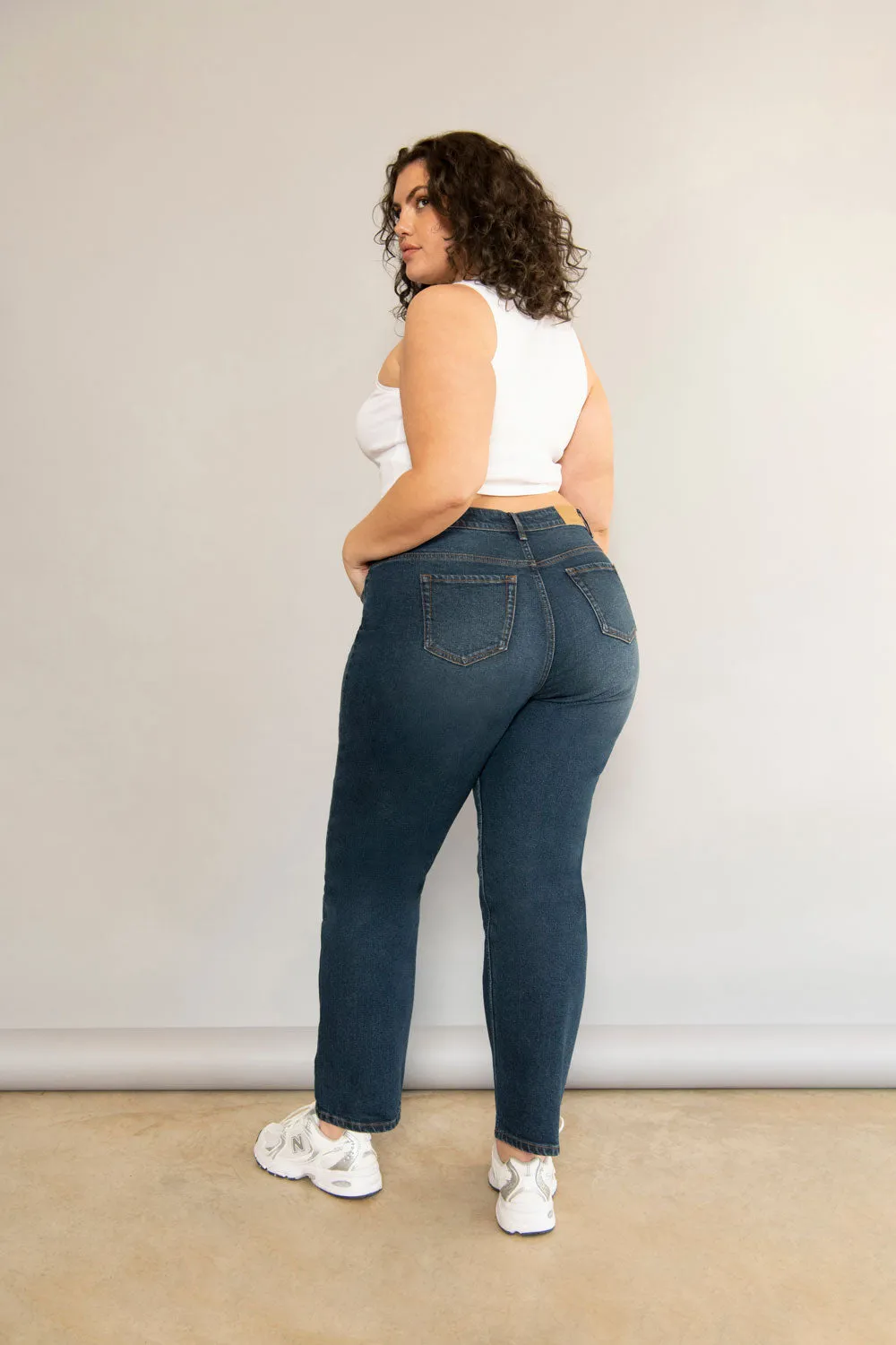 Curve Straight Jeans - Dark Blue