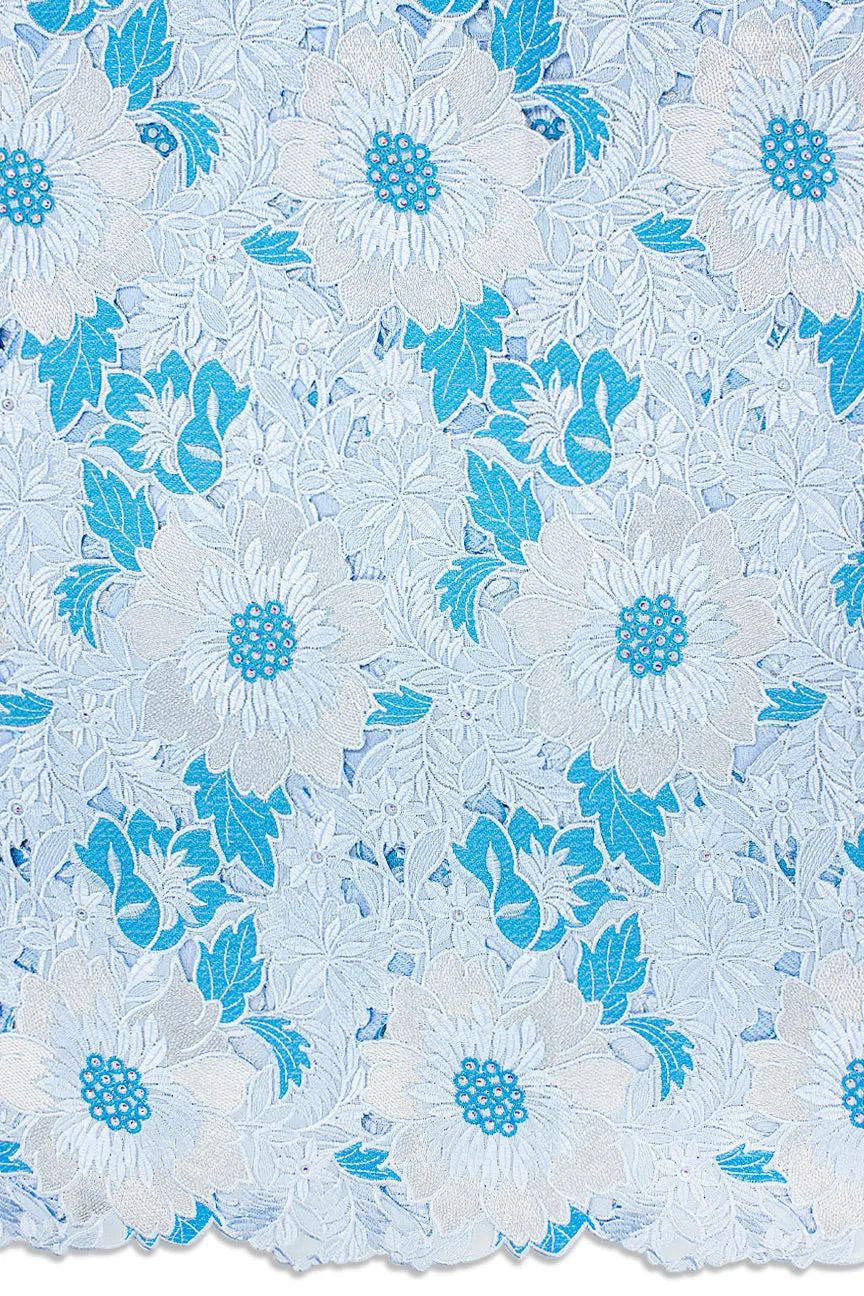 Double Organza Lace Hand Cut - DOL011 - Sky Blue