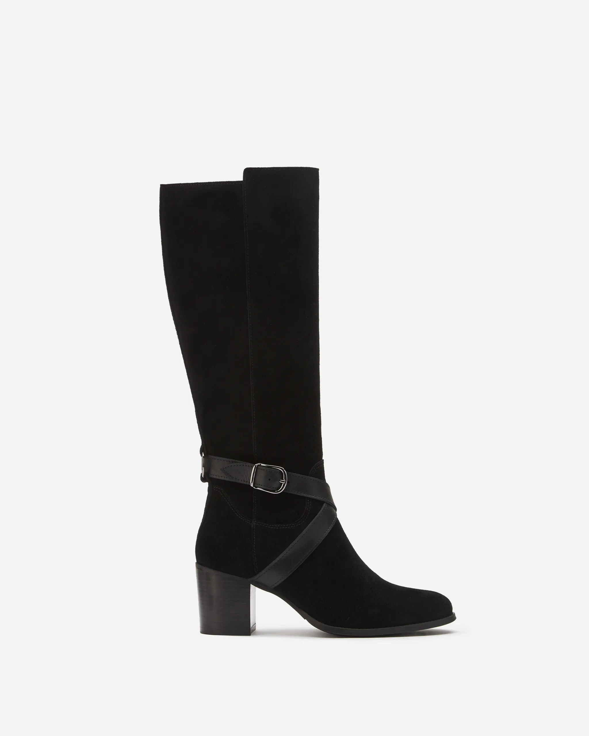 Easton Knee High Boots in Black Suede