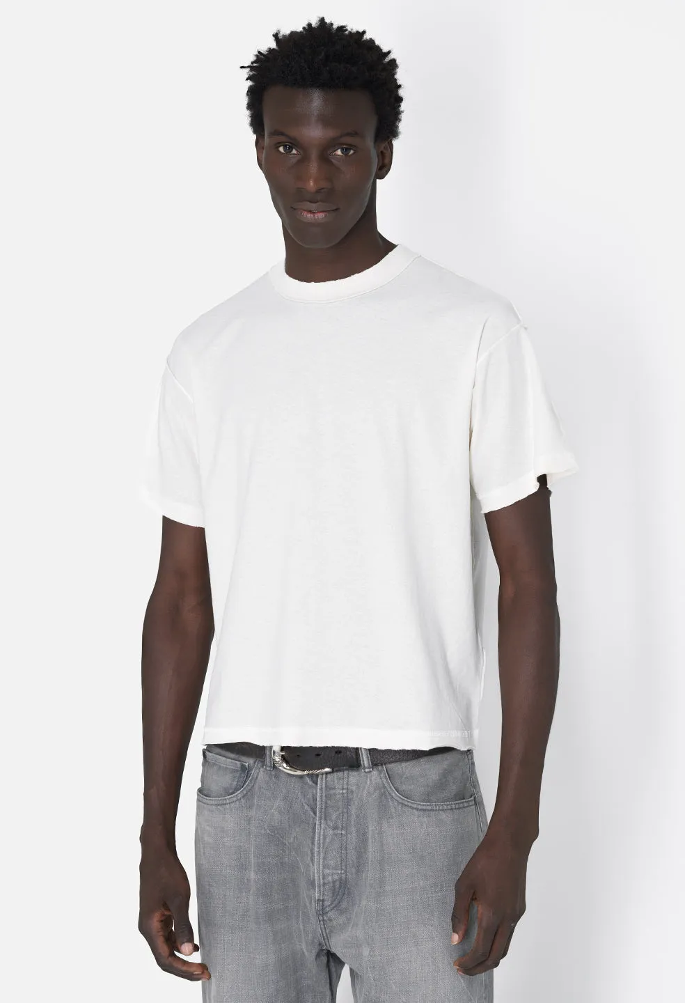 Folsom Reversed Cropped Tee / Vintage White