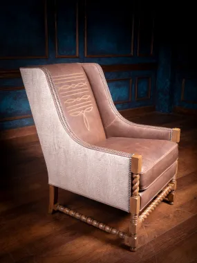 Gravel Stitch Leather Accent Chair