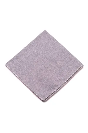 Gray X-Stitch Edge Soft Gray Flannel Pocket Square