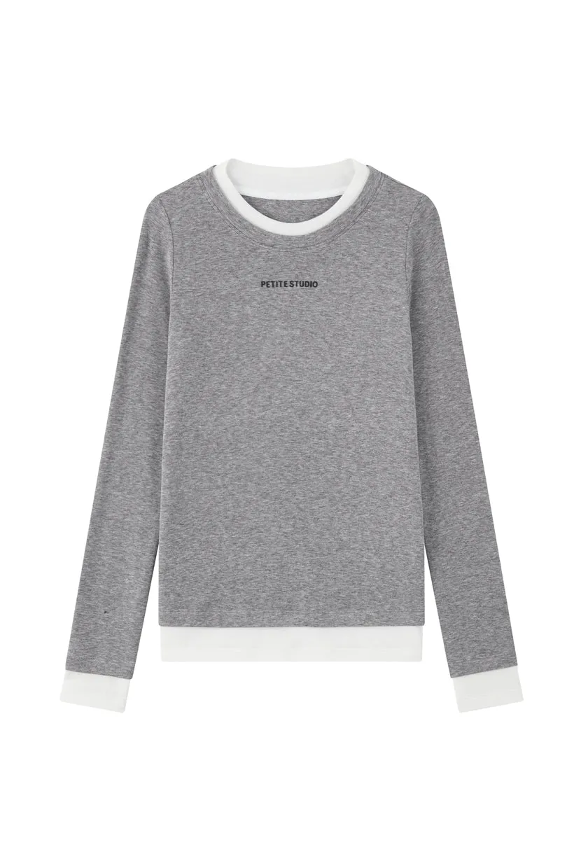 Hedi Wool Blend Layered Top - Grey