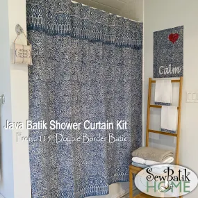 Java Batik Shower Curtain - Double Border Batik