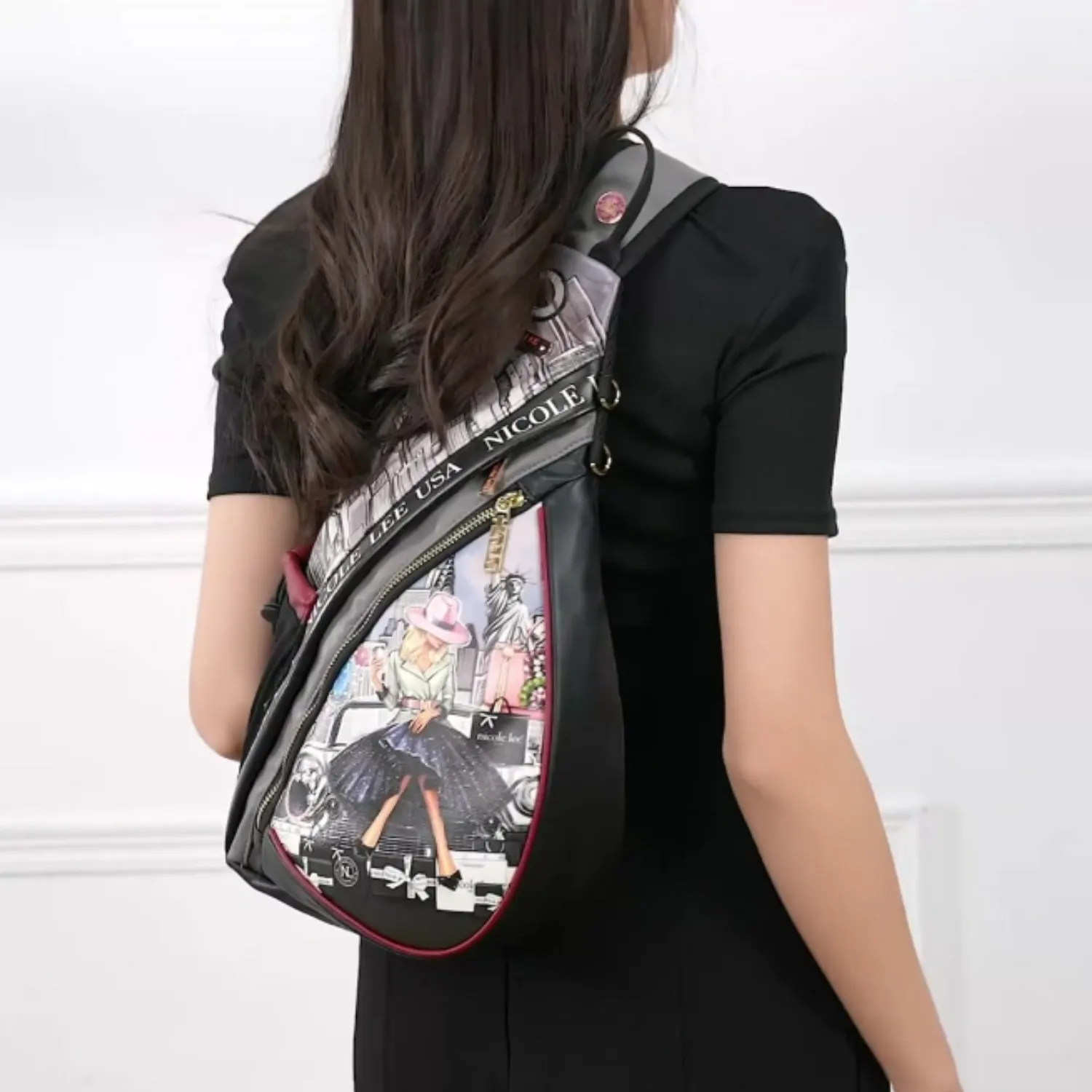 JAZMIN SLING BACKPACK WITH EARPHONE PORT