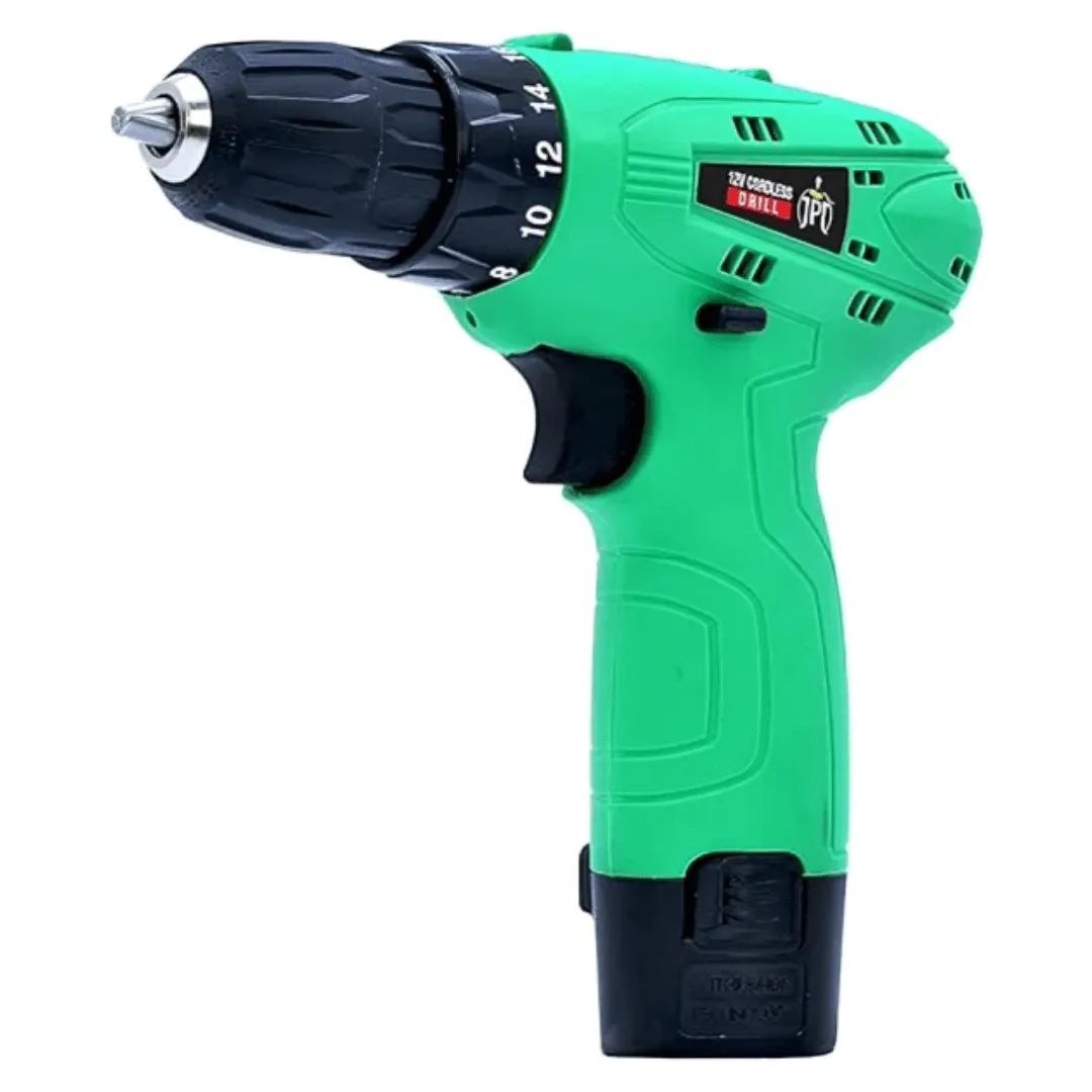 JPT 12V Cordless Screwdriver / Drill Machine | 24 Nm Torque Power | 0-600 RPM Speed | 3/8" Keyless Chuck | 2-in-1 Mode | LED Light | Forward & Reverse | 1.5Ah Battery | Fast Charger