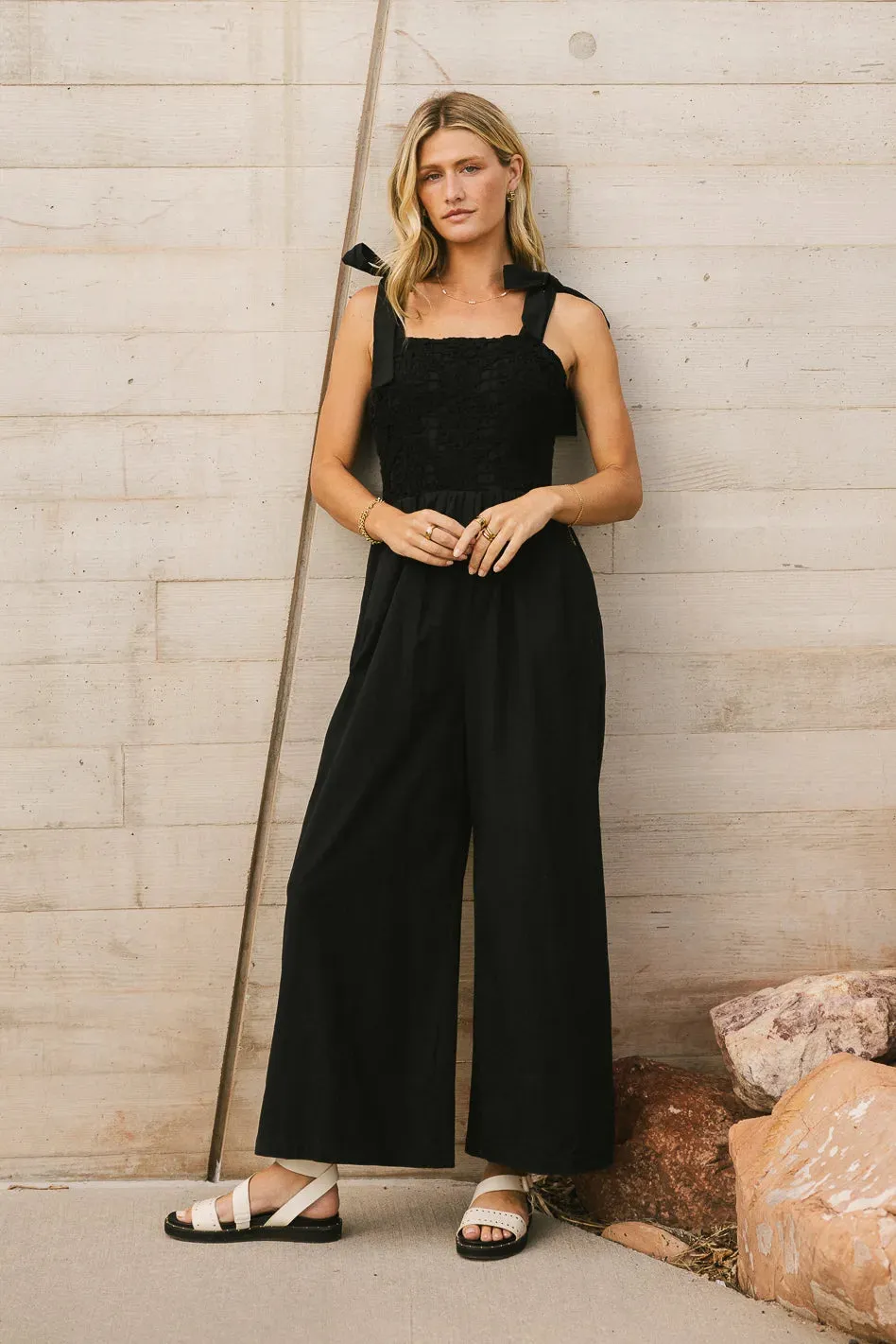 Kaia Crocheted Jumpsuit in Black - FINAL SALE