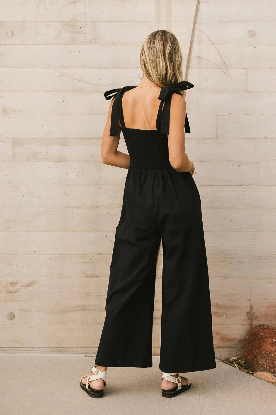 Kaia Crocheted Jumpsuit in Black - FINAL SALE