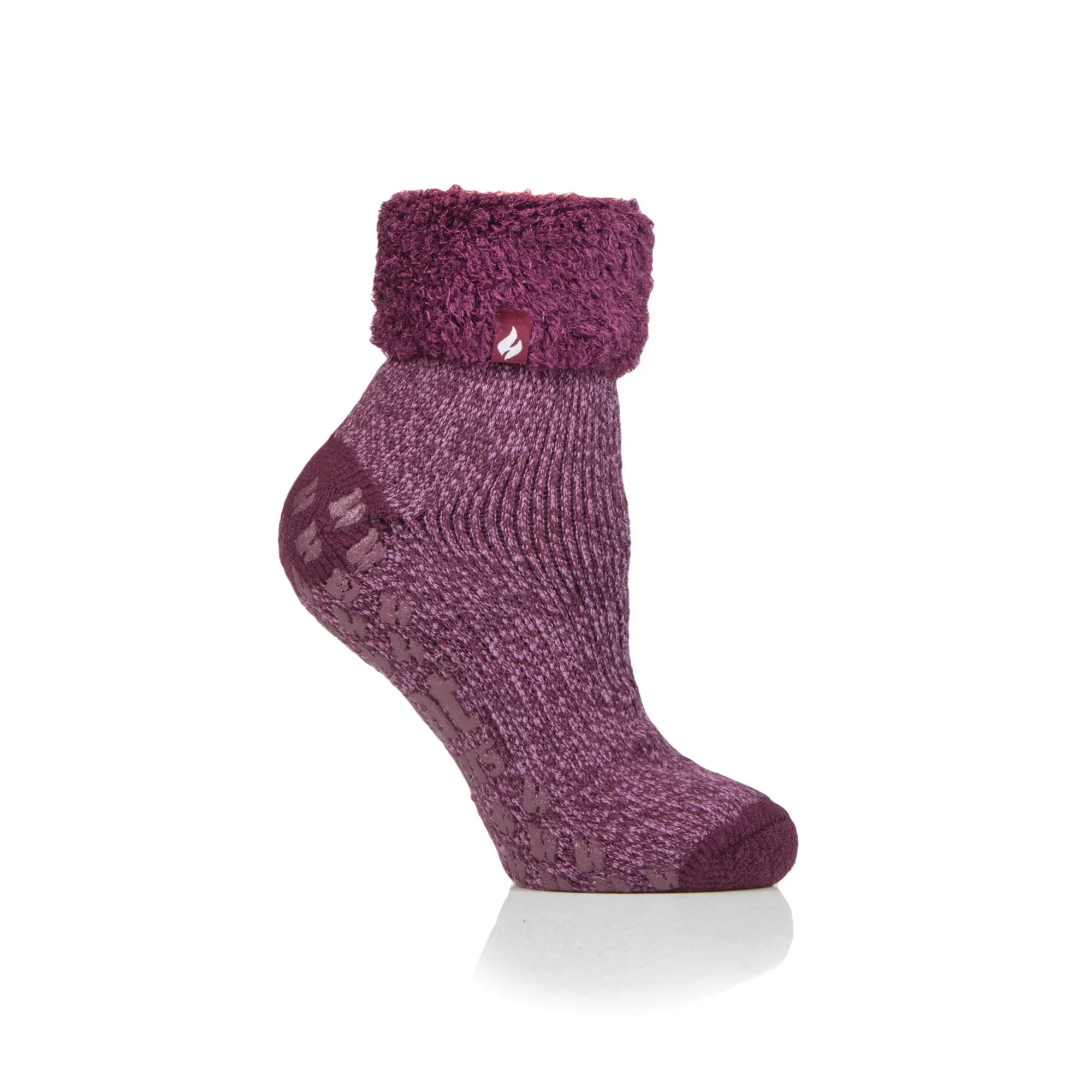 Ladies Original Queenstown Lounge Socks with Turnover Top - Rose