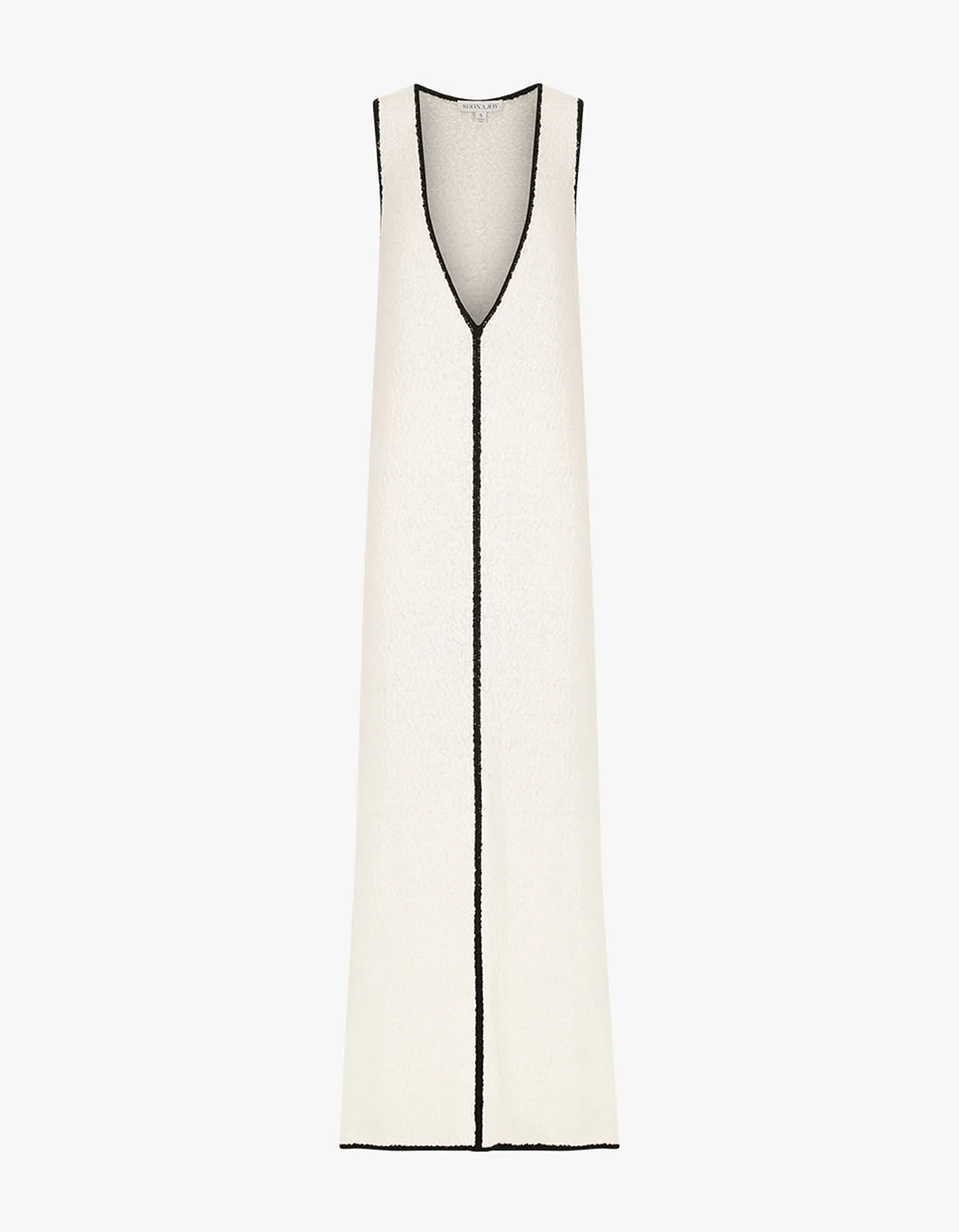 Lena Plunged Maxi Dress - Ivory/Black