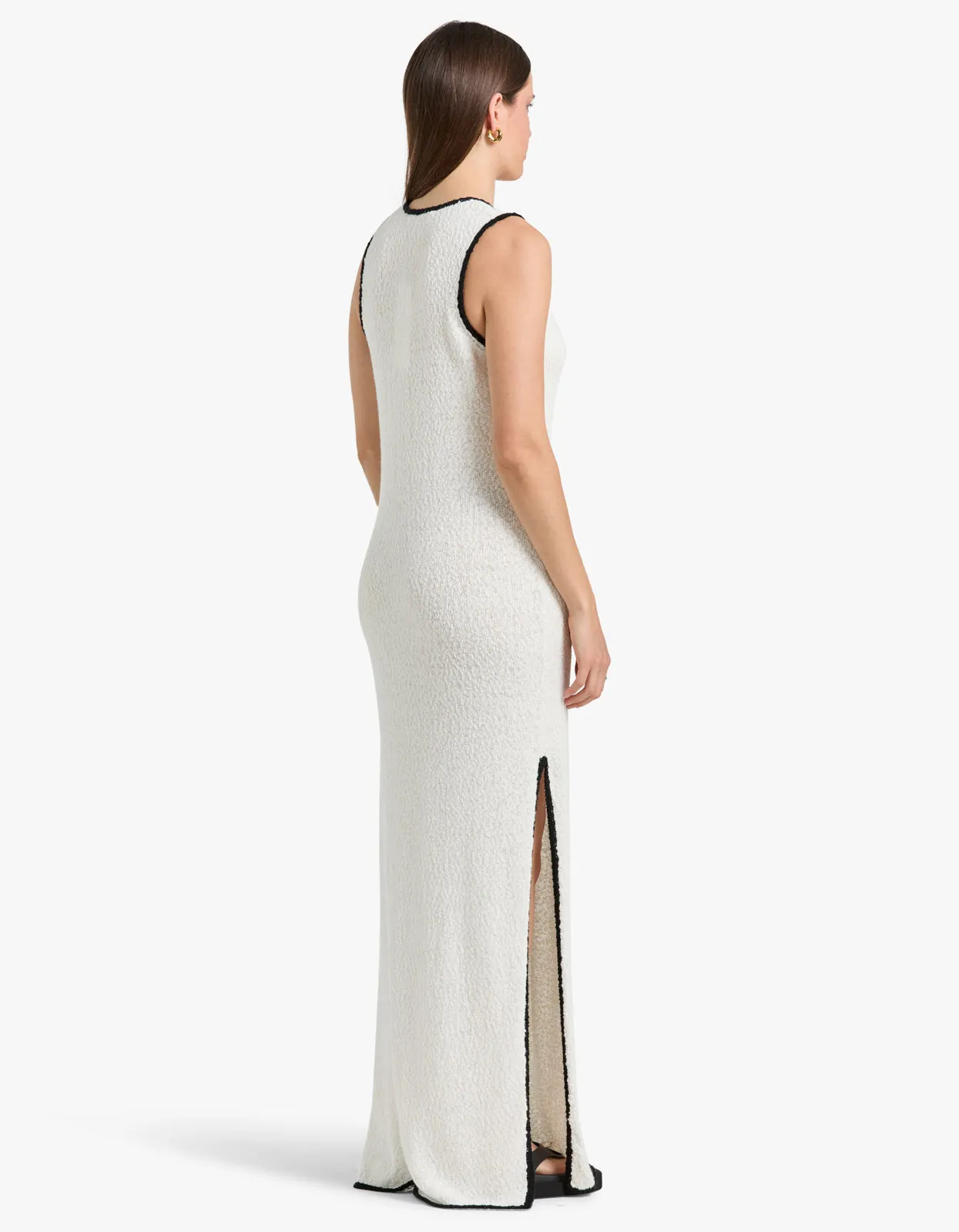 Lena Plunged Maxi Dress - Ivory/Black