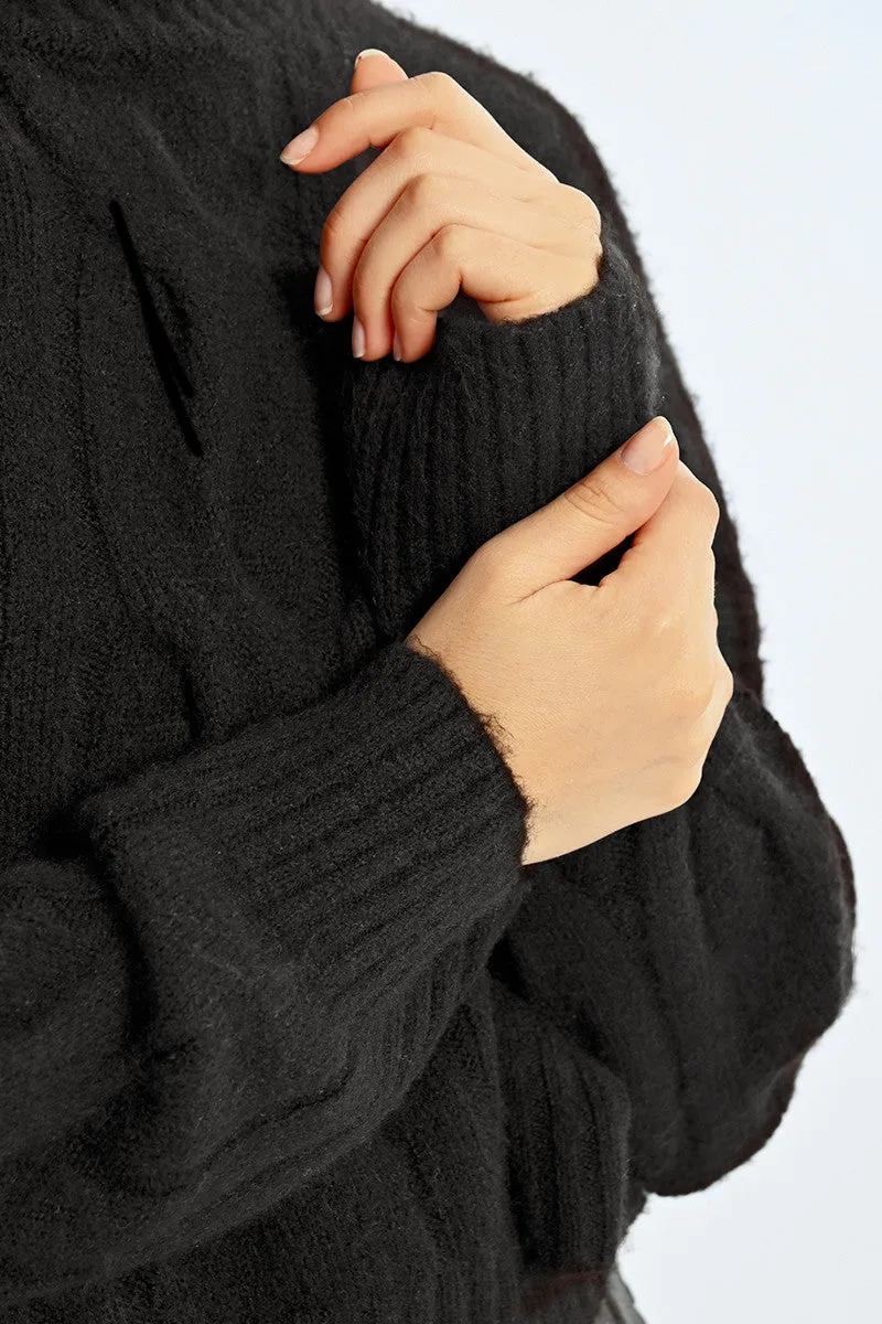 Lili SIdonio Cable Soft Black Jumper