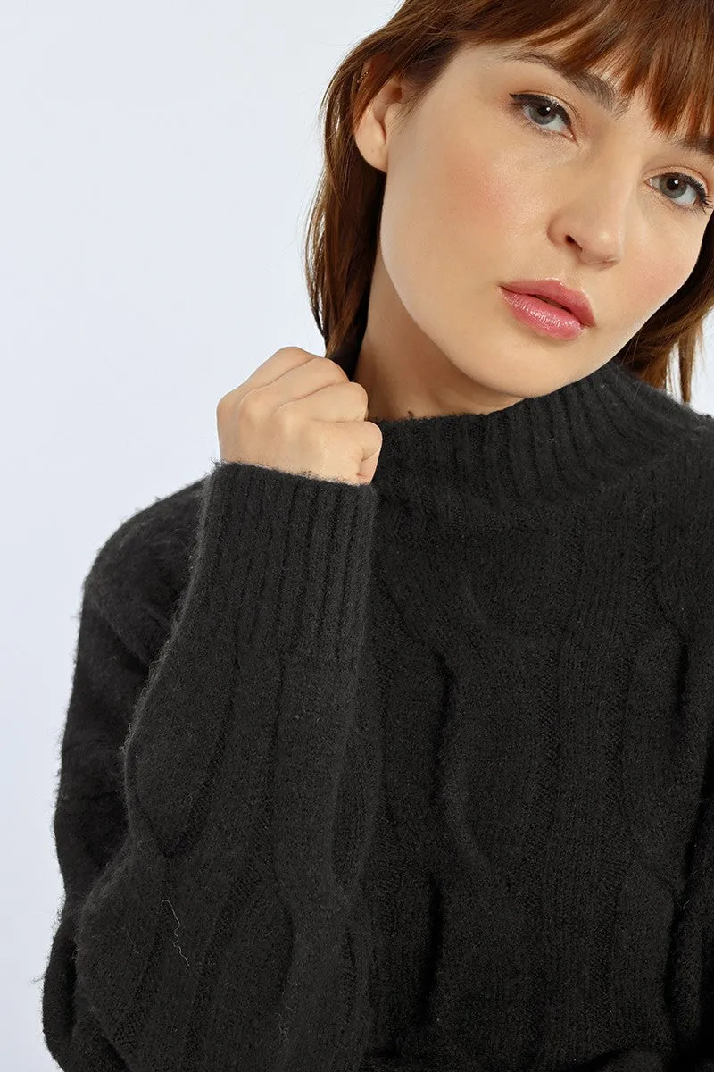 Lili SIdonio Cable Soft Black Jumper