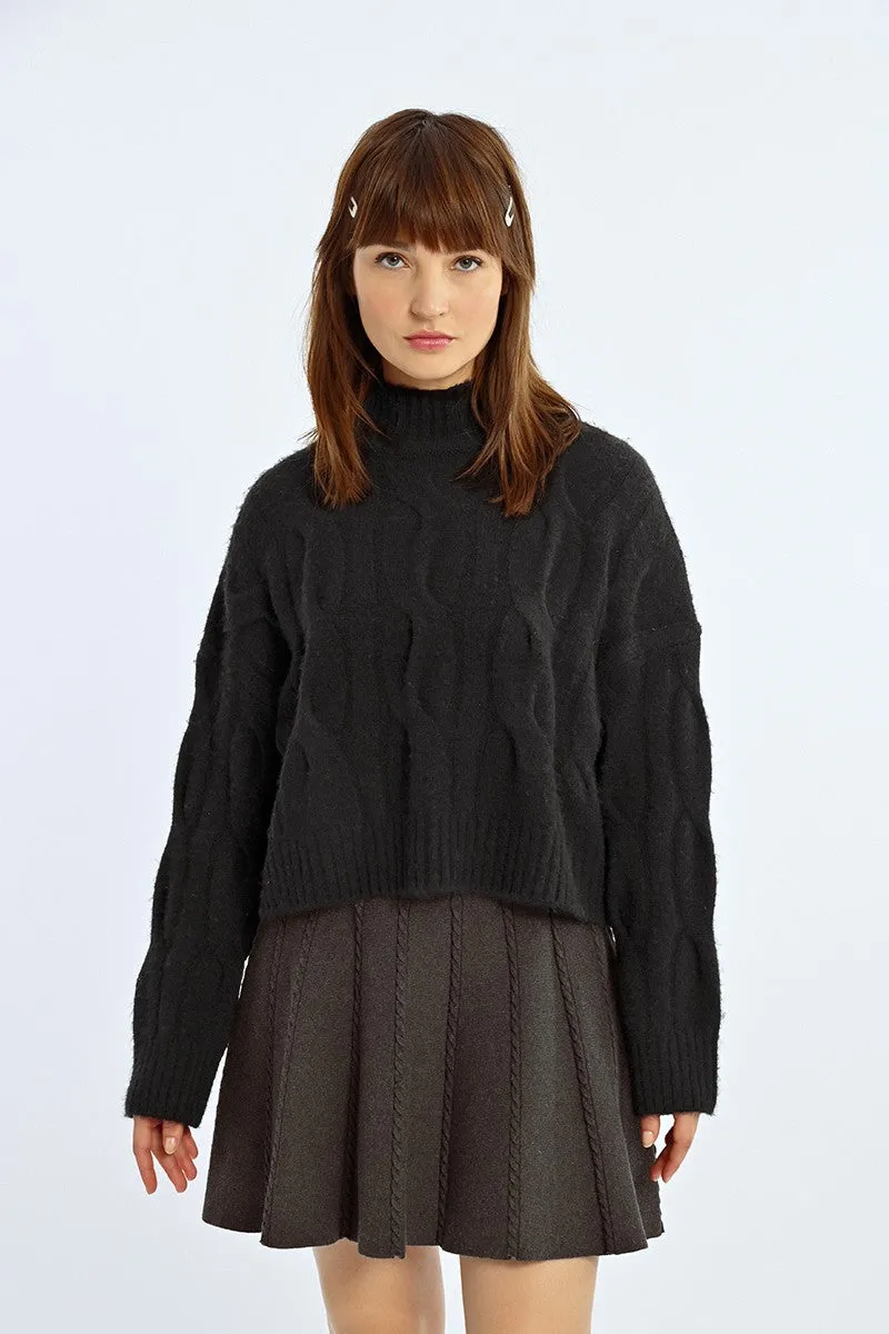 Lili SIdonio Cable Soft Black Jumper