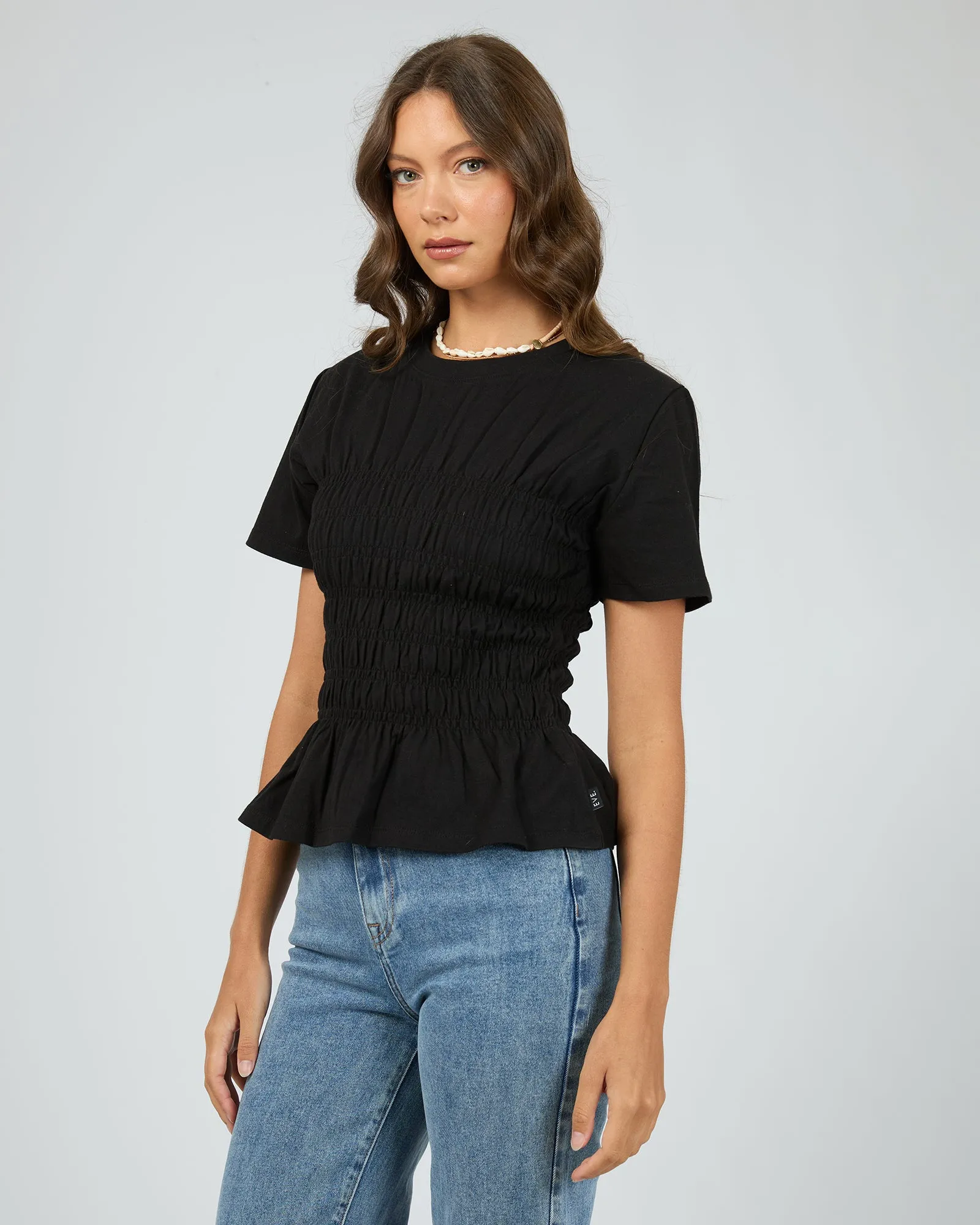 Lipa Ruched Top Black