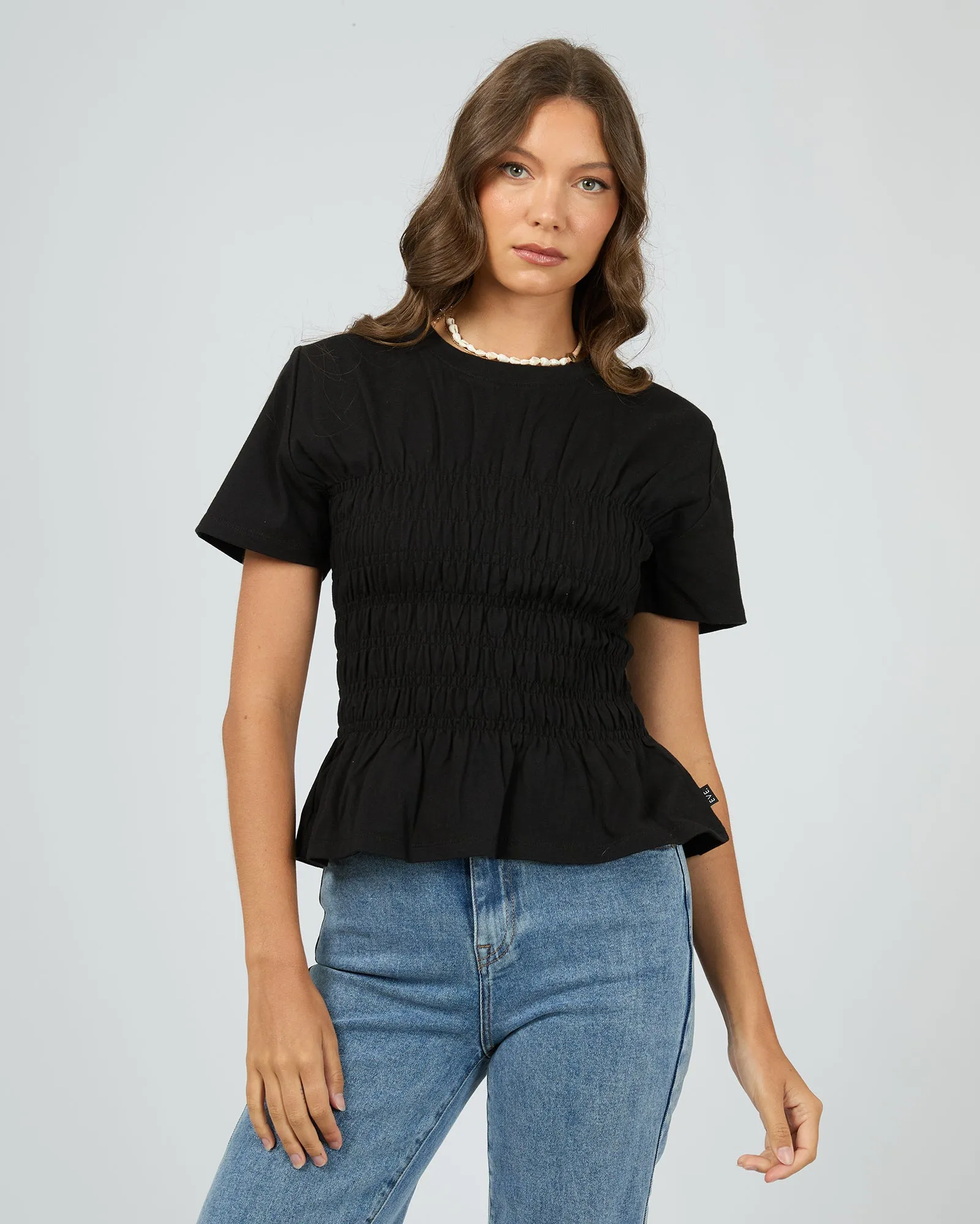 Lipa Ruched Top Black